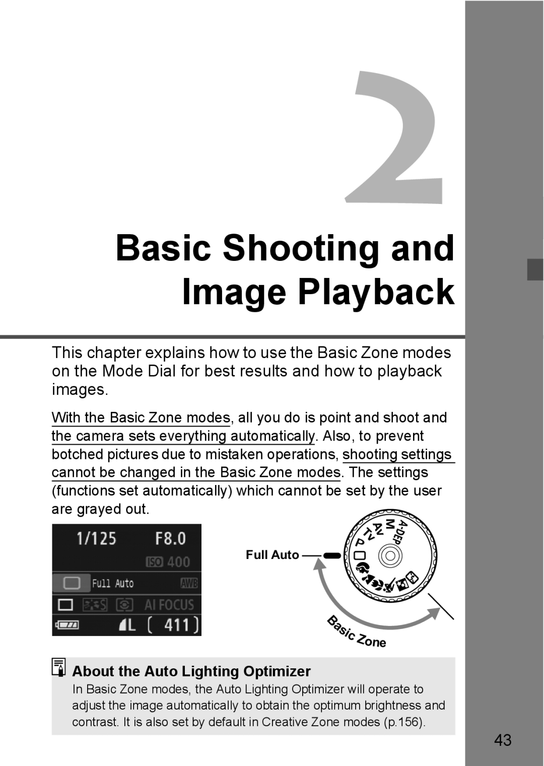 Canon EOS 1000D instruction manual Zone, About the Auto Lighting Optimizer, Full Auto 