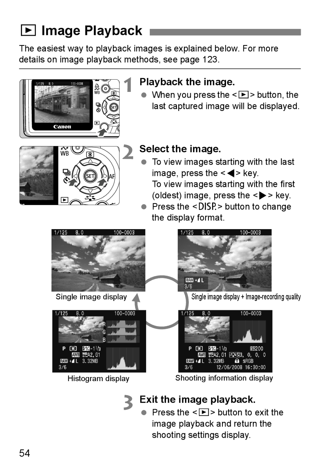 Canon EOS 1000D instruction manual XImage Playback, Playback the image, Select the image 