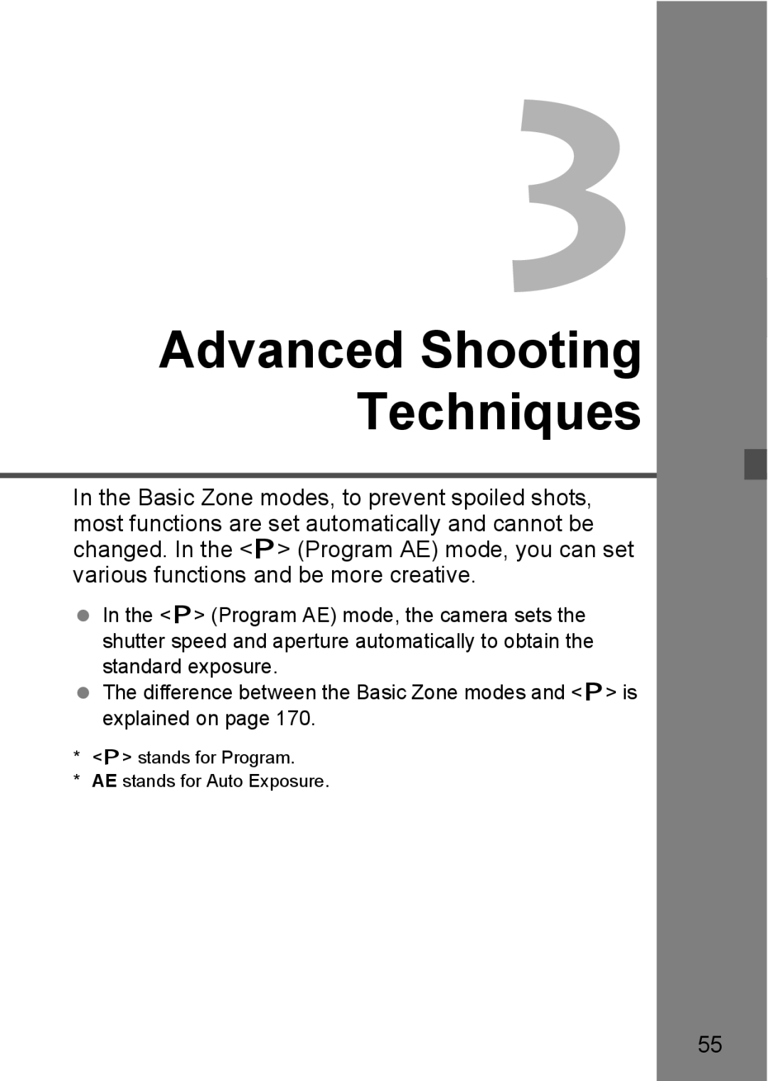 Canon EOS 1000D instruction manual Advanced Shooting Techniques 