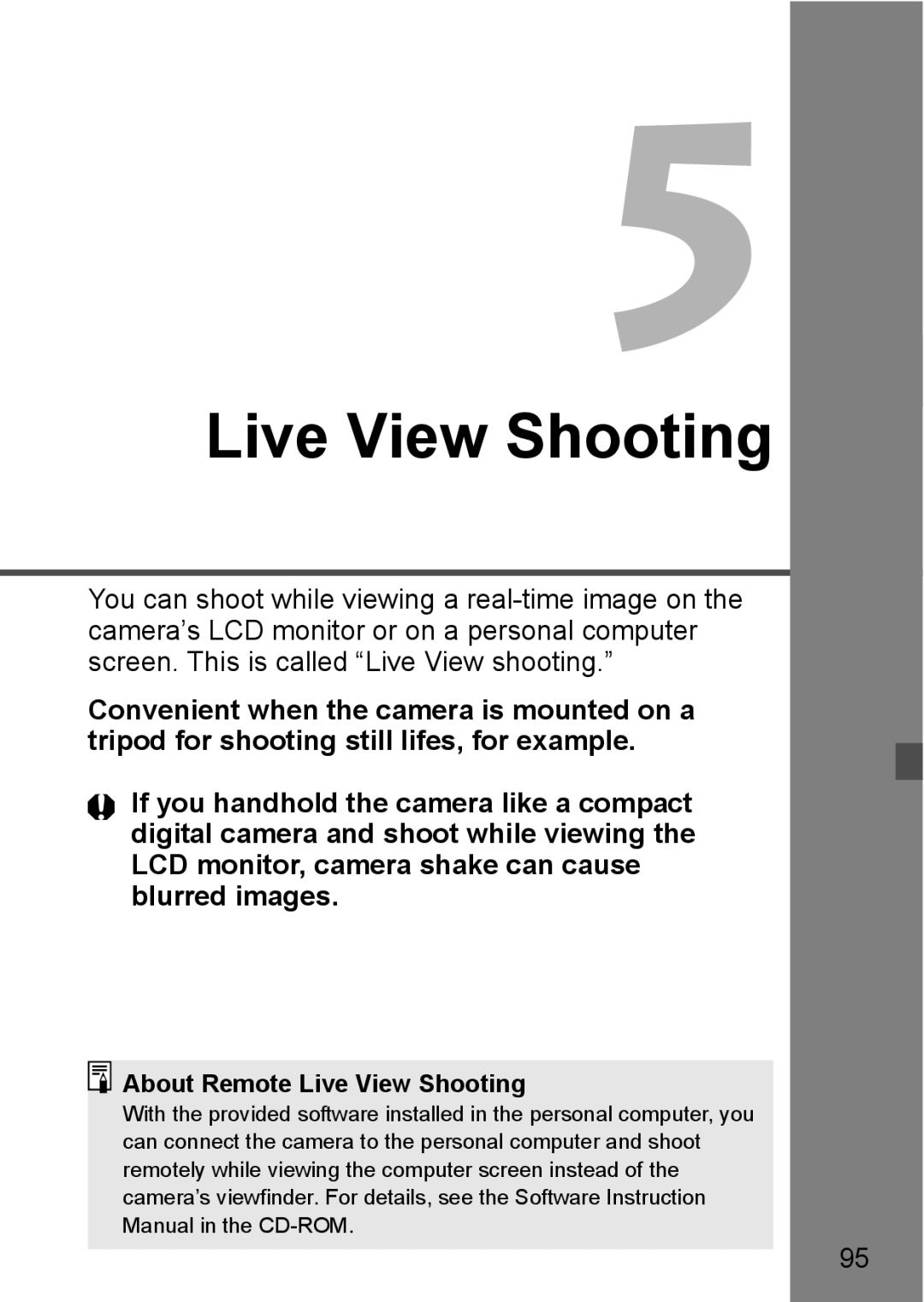 Canon EOS 1000D instruction manual About Remote Live View Shooting 