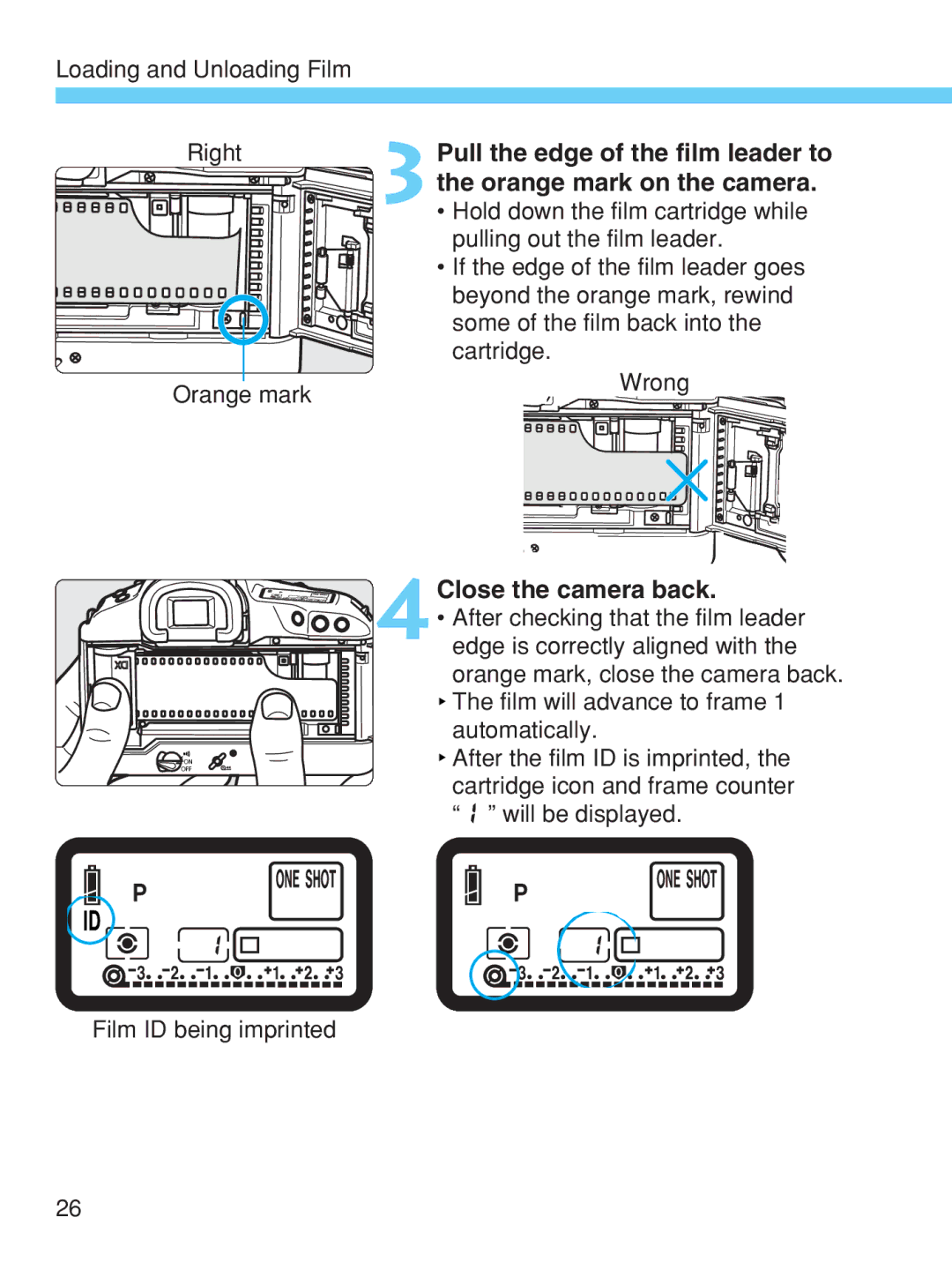 Canon EOS-1V HS manual 4Close the camera back 