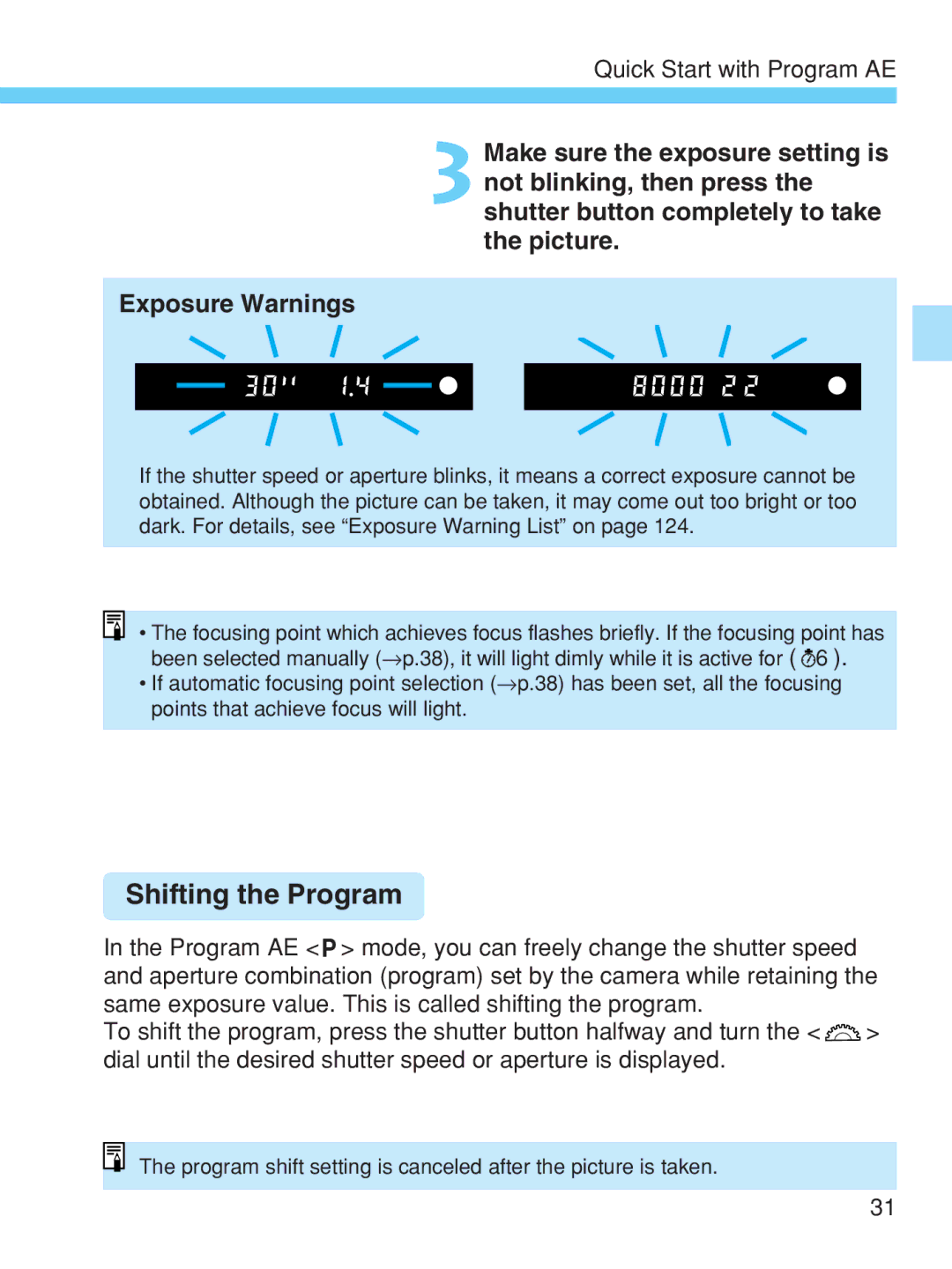 Canon EOS-1V HS manual Shifting the Program 