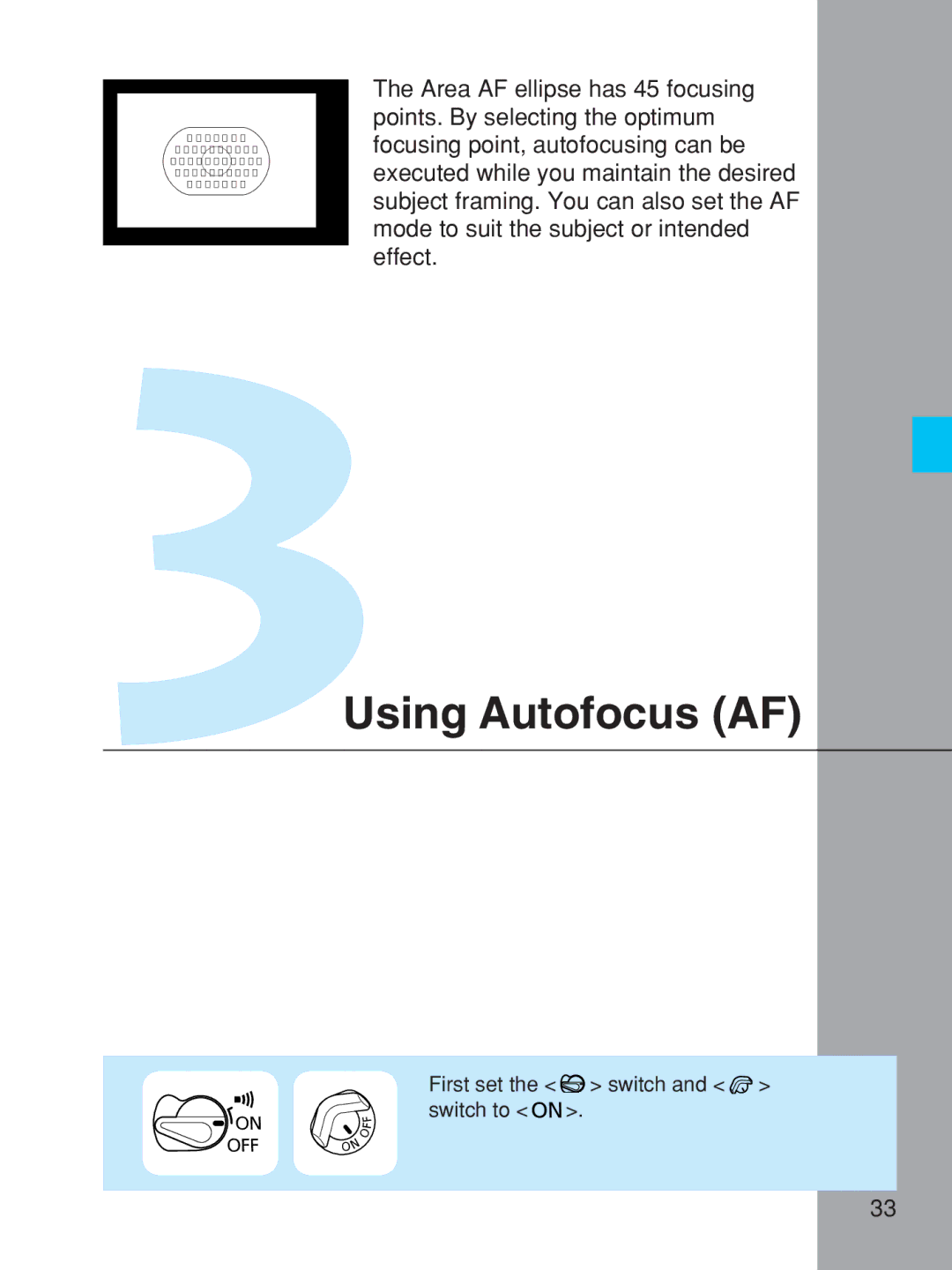 Canon EOS-1V HS manual 3Using Autofocus AF 