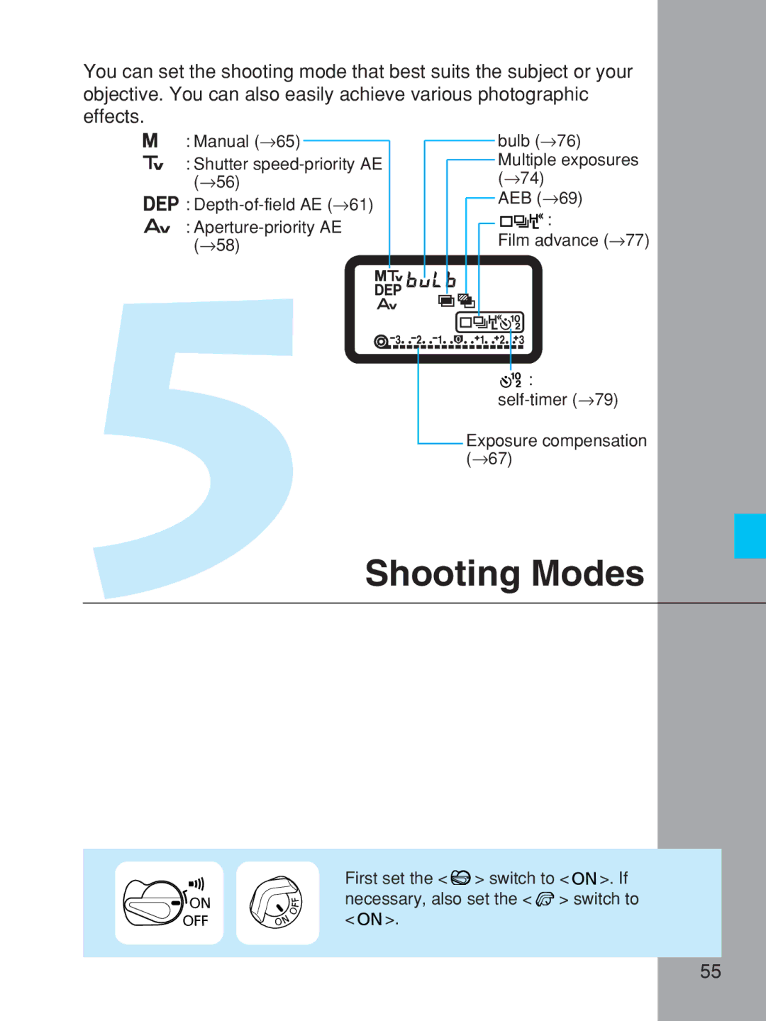 Canon EOS-1V HS manual Shooting Modes 