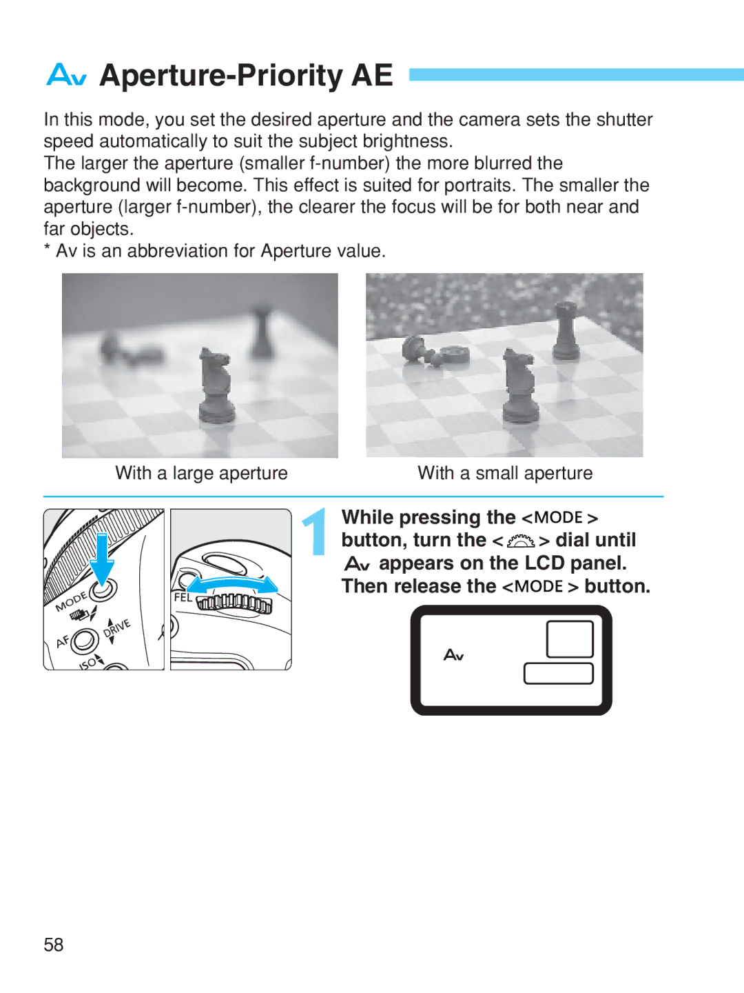 Canon EOS-1V HS manual Aperture-Priority AE 