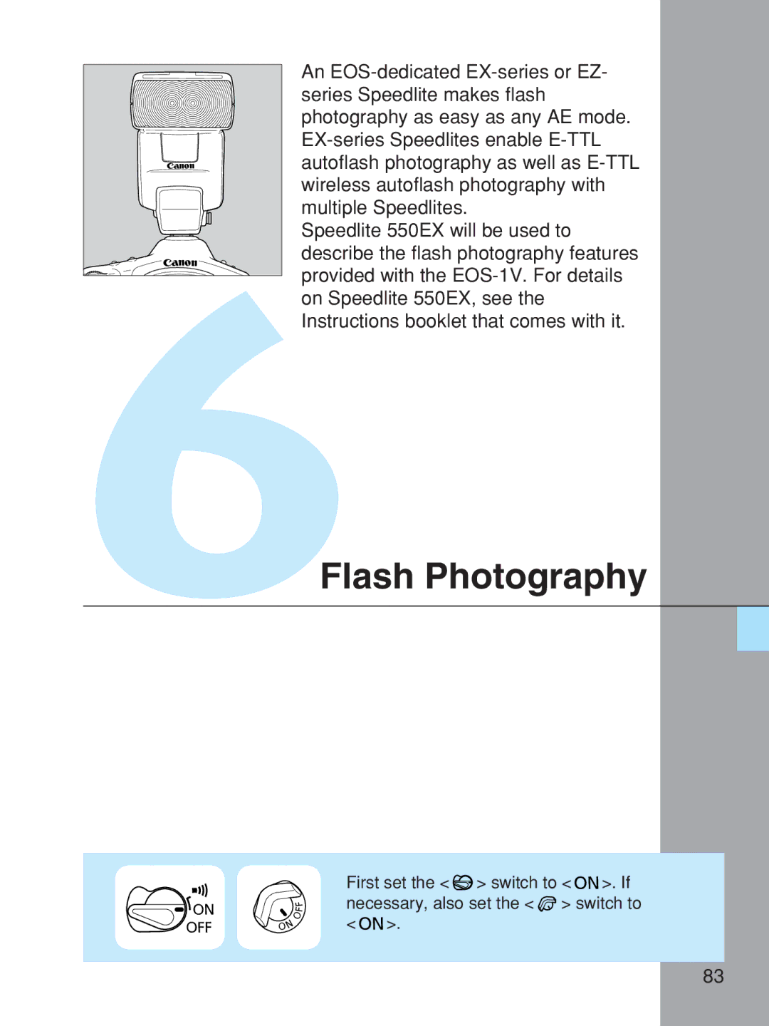 Canon EOS-1V HS manual Flash Photography 