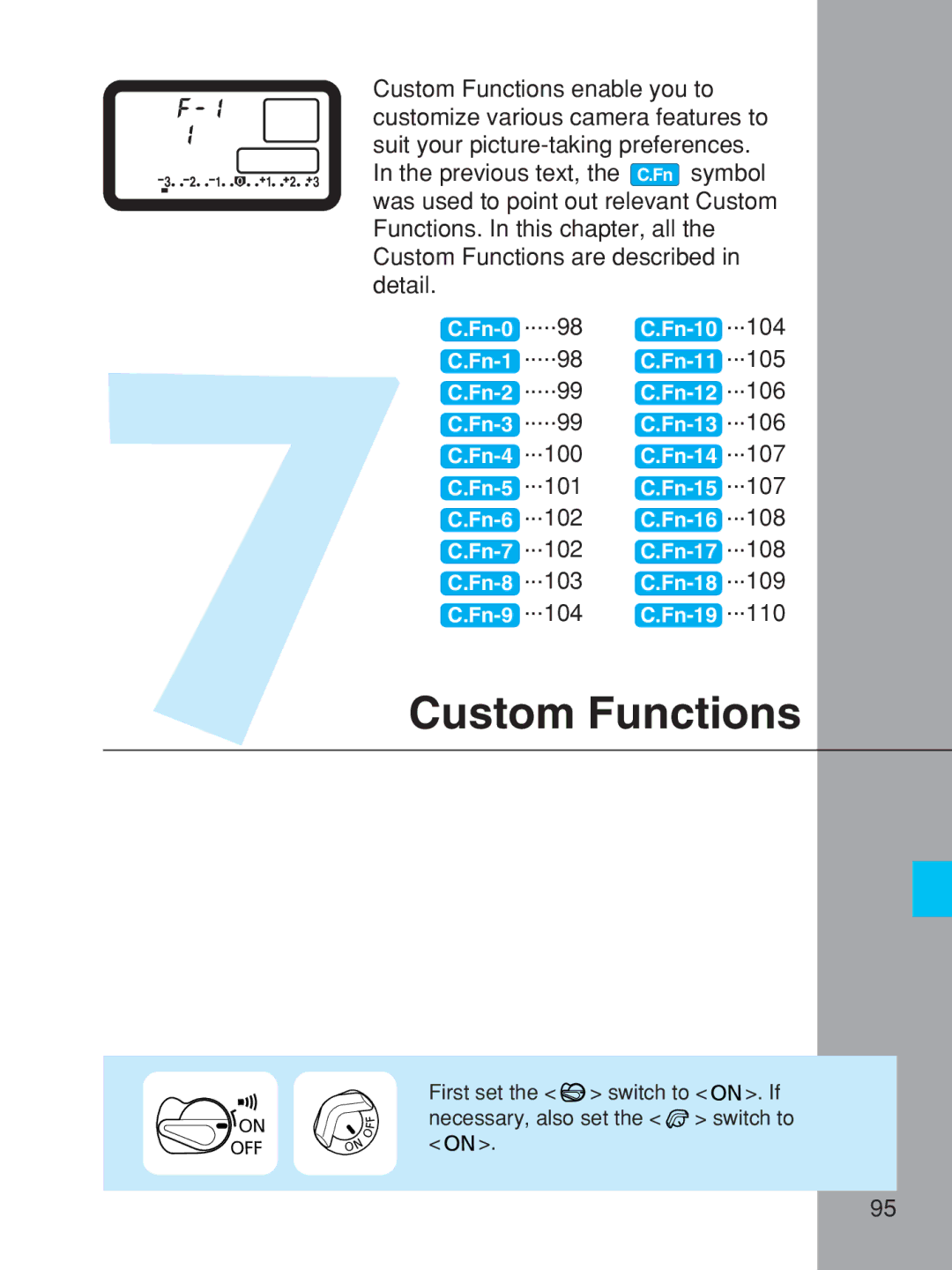 Canon EOS-1V HS manual Custom Functions 