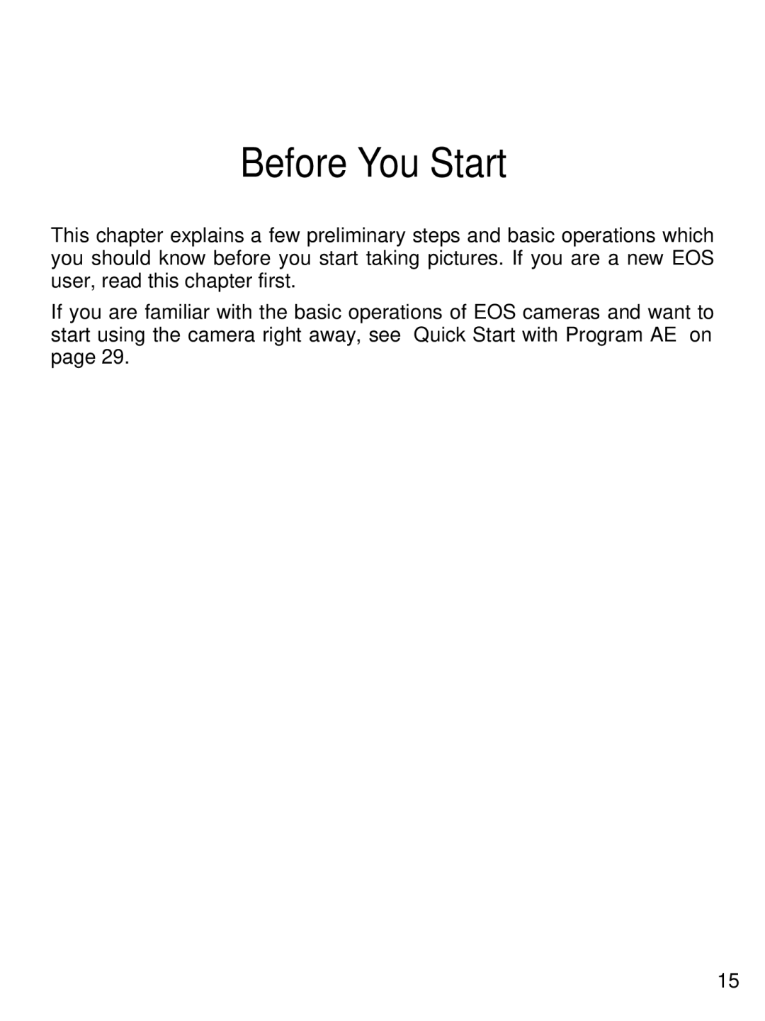 Canon EOS-3 manual Before You Start 