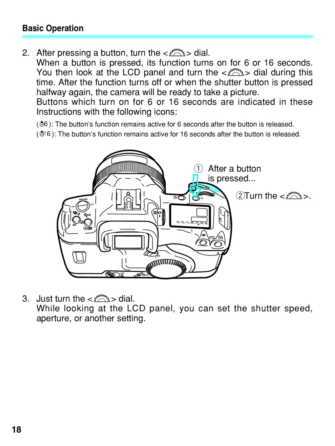 Canon EOS-3 manual Basic Operation 