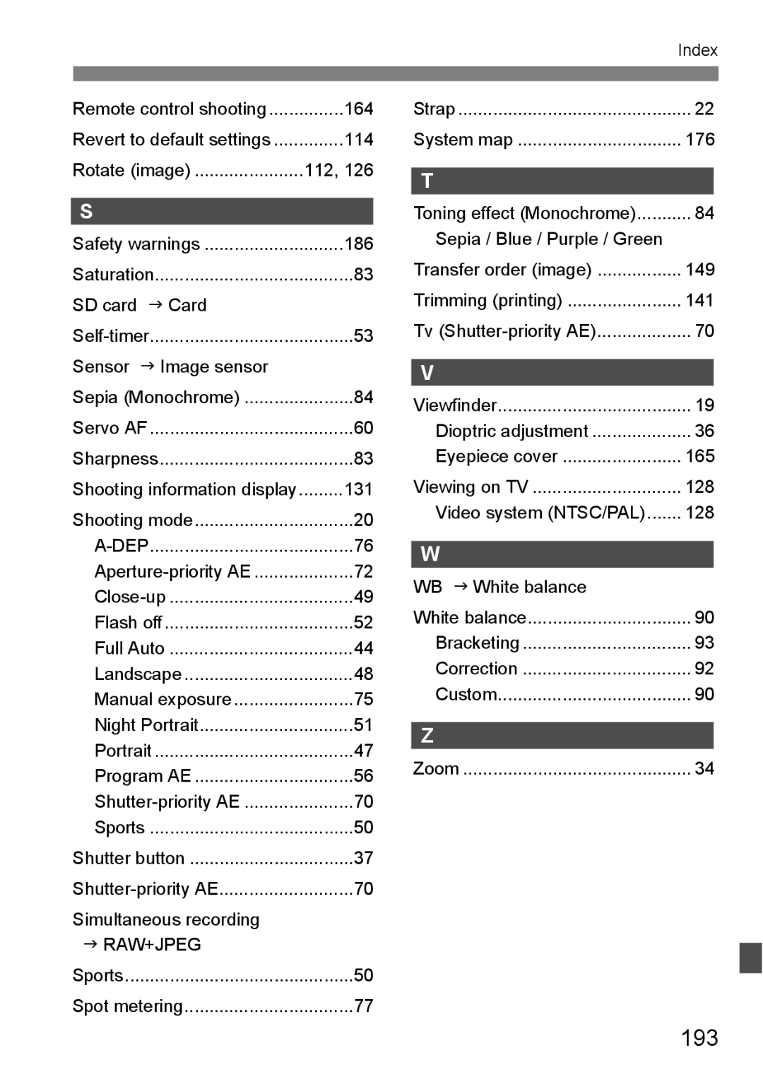 Canon EOS 450D instruction manual 193, Dep 