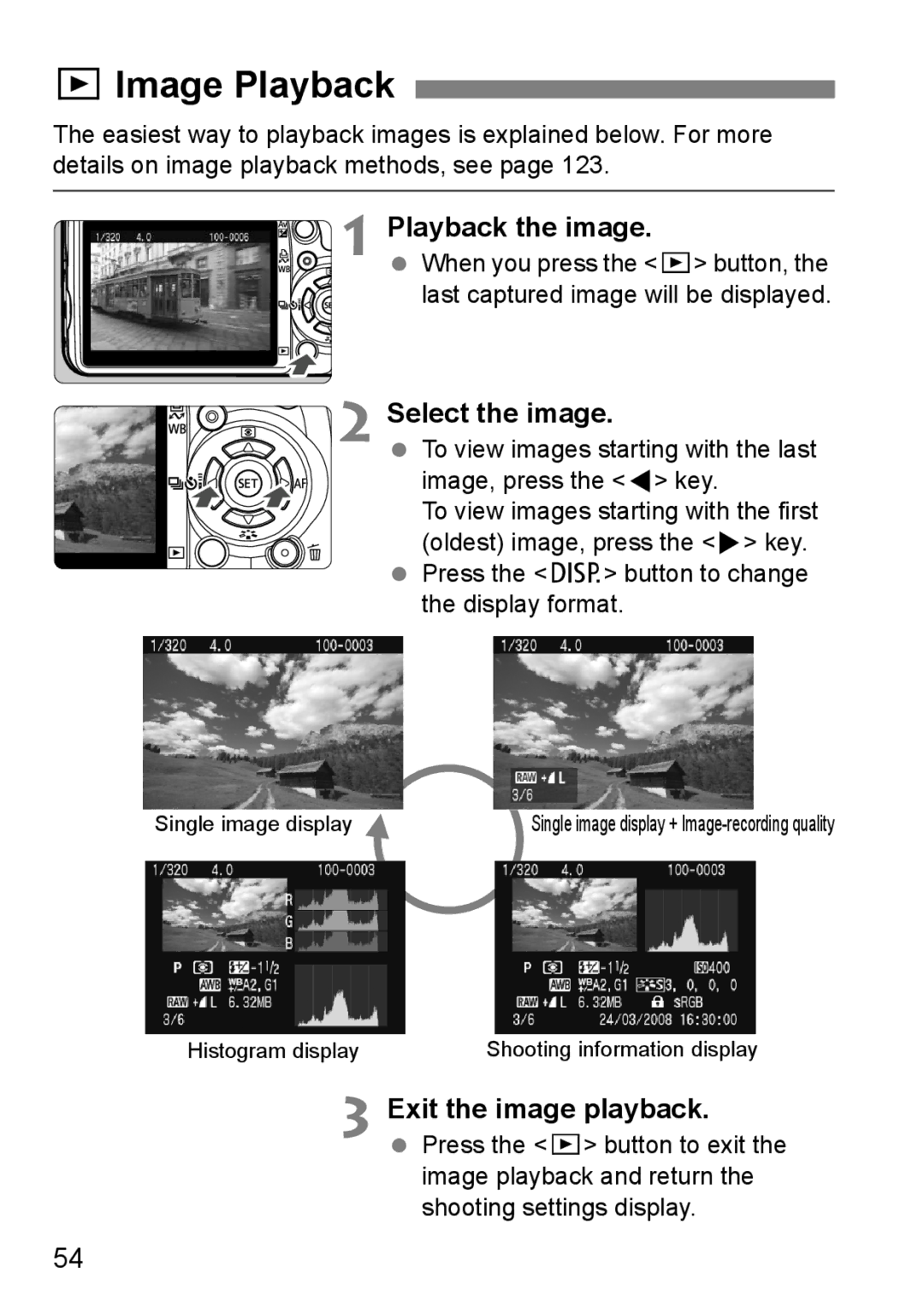 Canon EOS 450D instruction manual XImage Playback, Playback the image, Select the image 