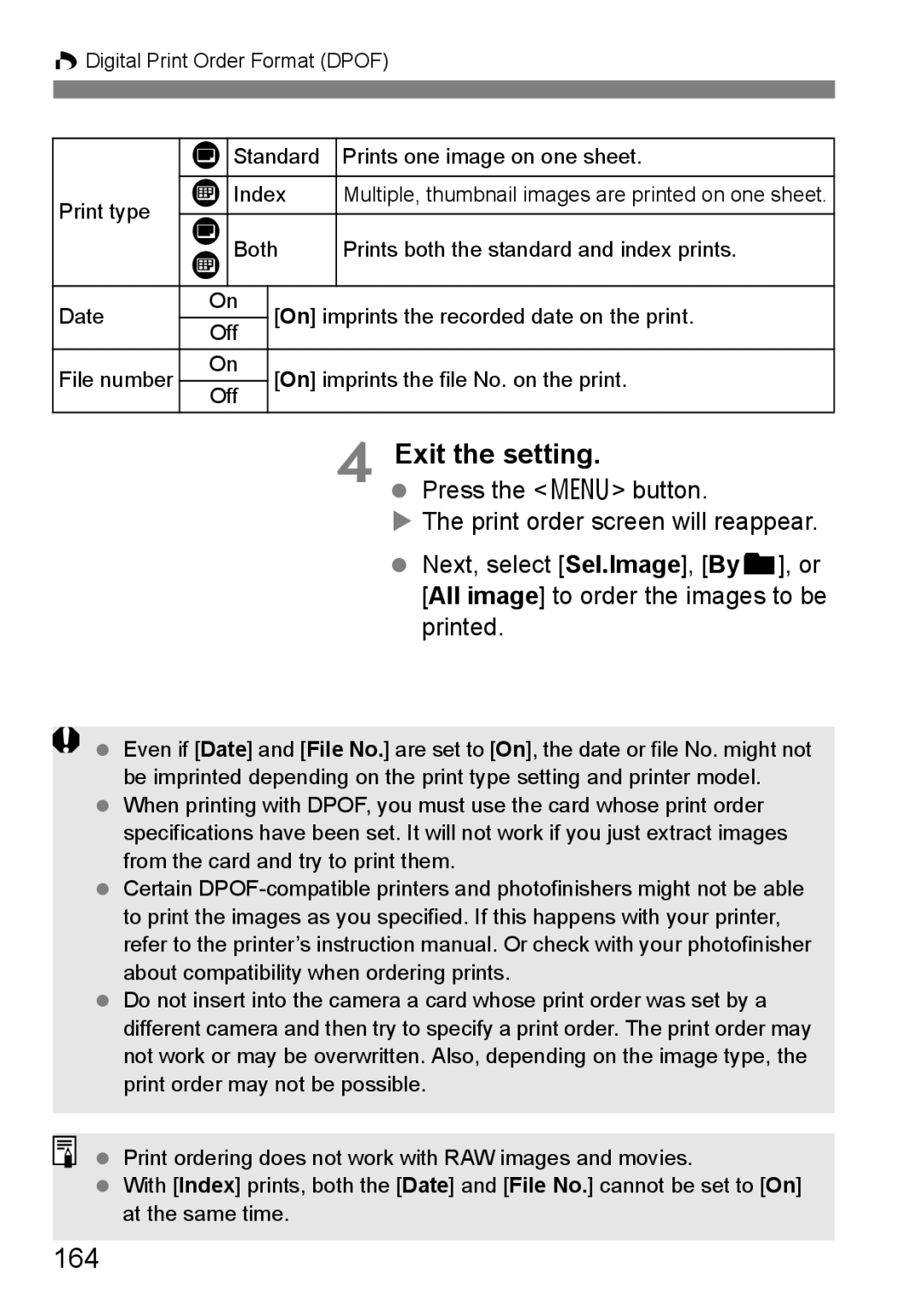 Canon EOS 5D instruction manual 164, Press the 7 button 