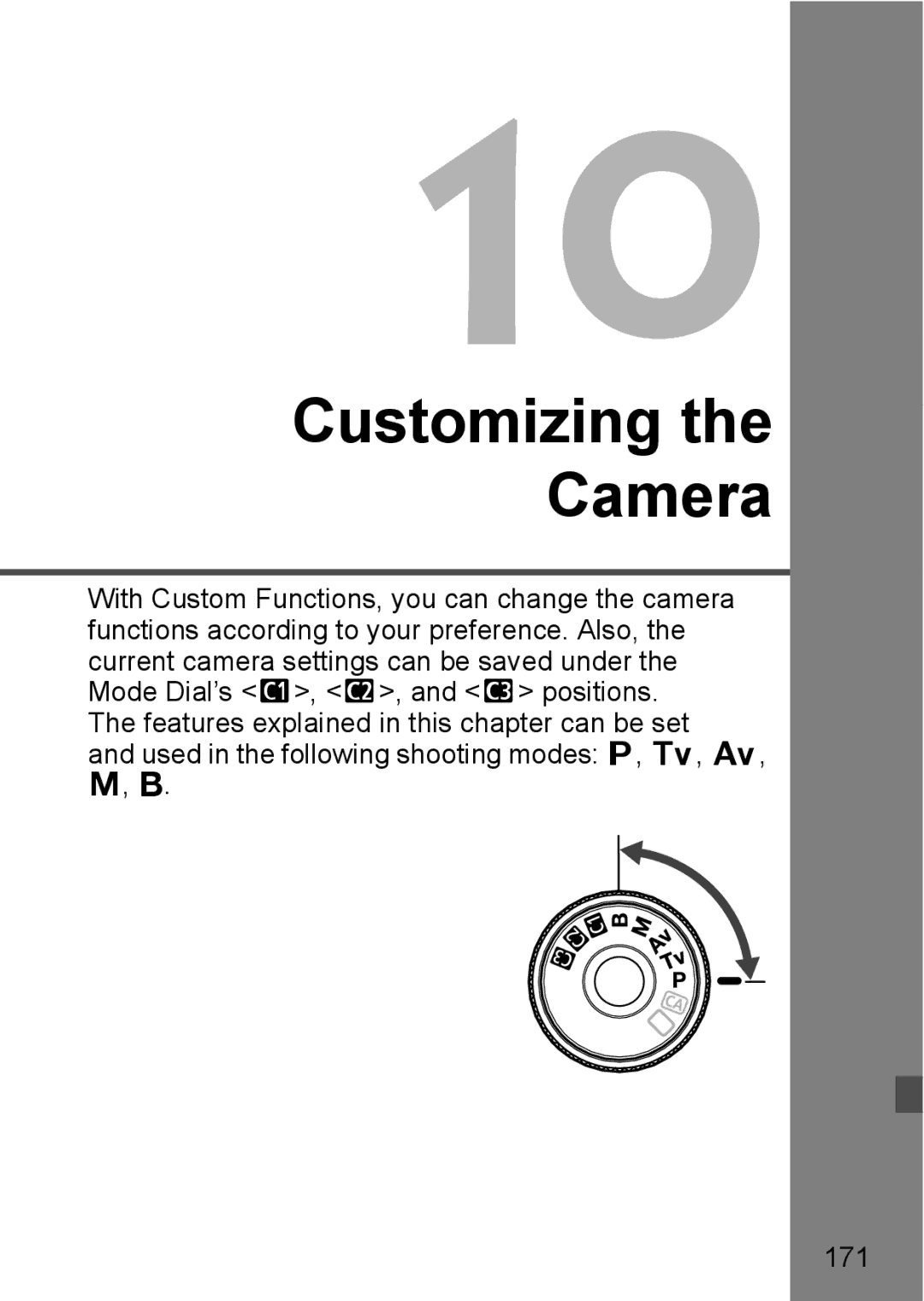 Canon EOS 5D instruction manual Customizing Camera 