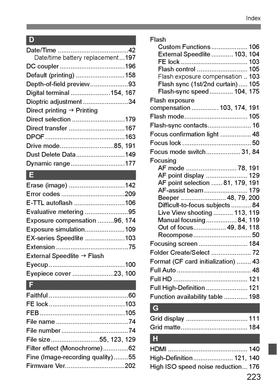 Canon EOS 5D instruction manual 223 