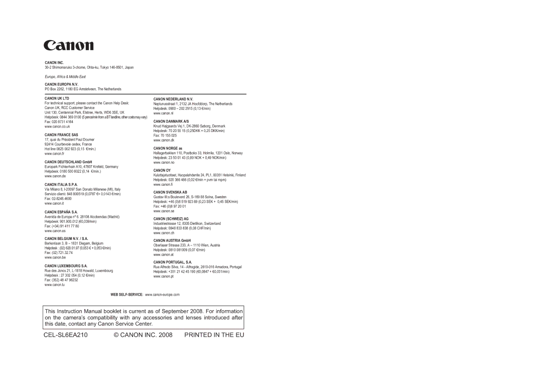 Canon EOS 5D instruction manual CEL-SL6EA210 