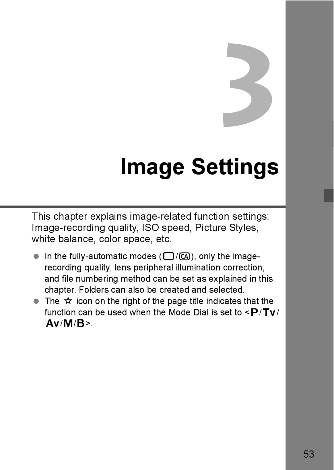 Canon EOS 5D instruction manual Image Settings 