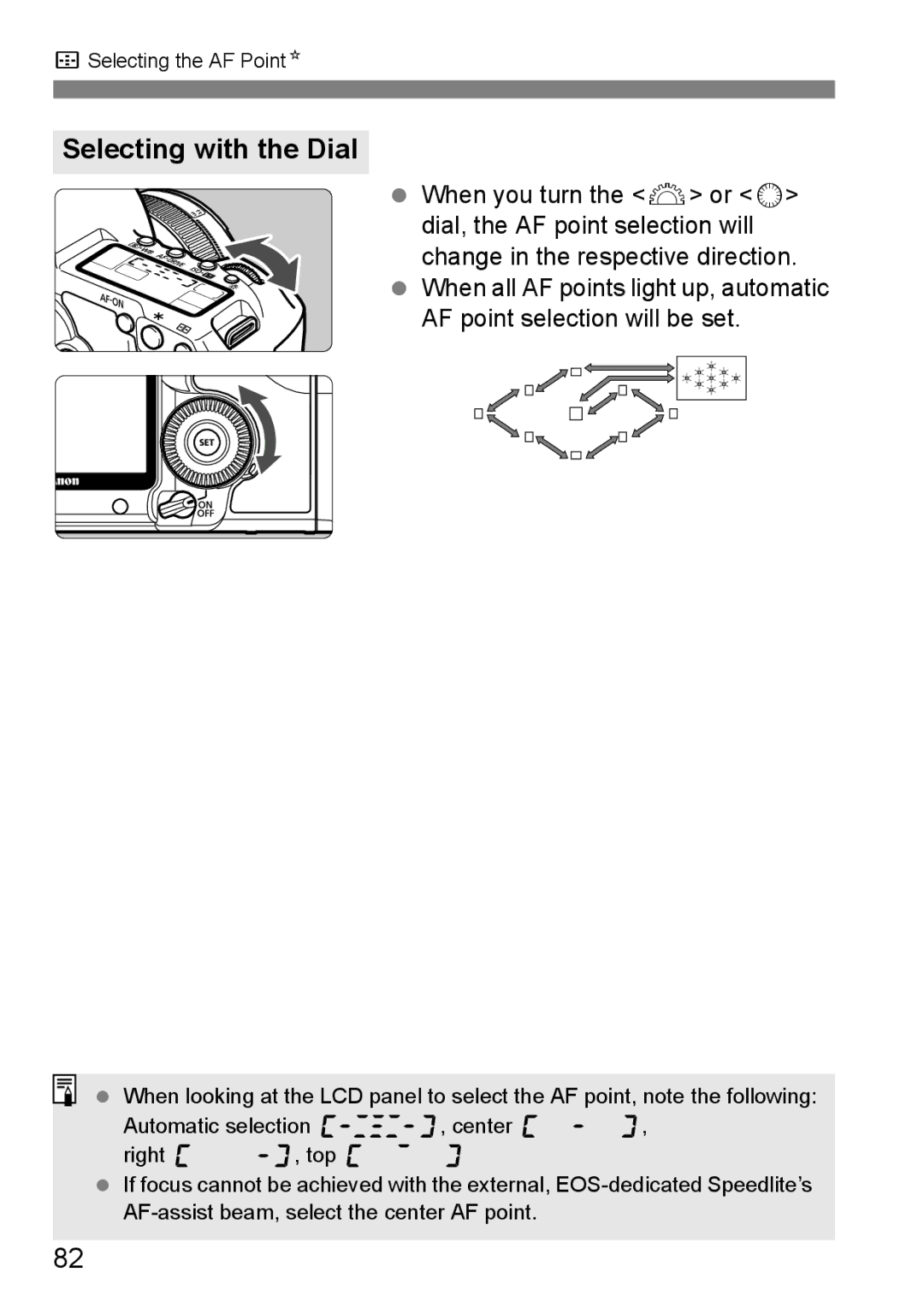 Canon EOS 5D instruction manual Selecting with the Dial 