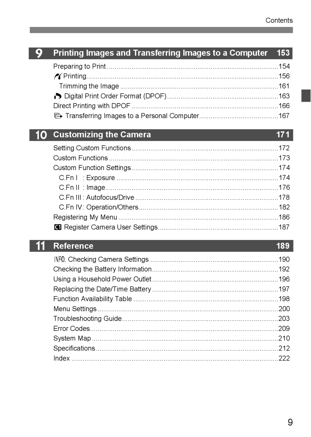 Canon EOS 5D instruction manual 153, Customizing the Camera, Reference 