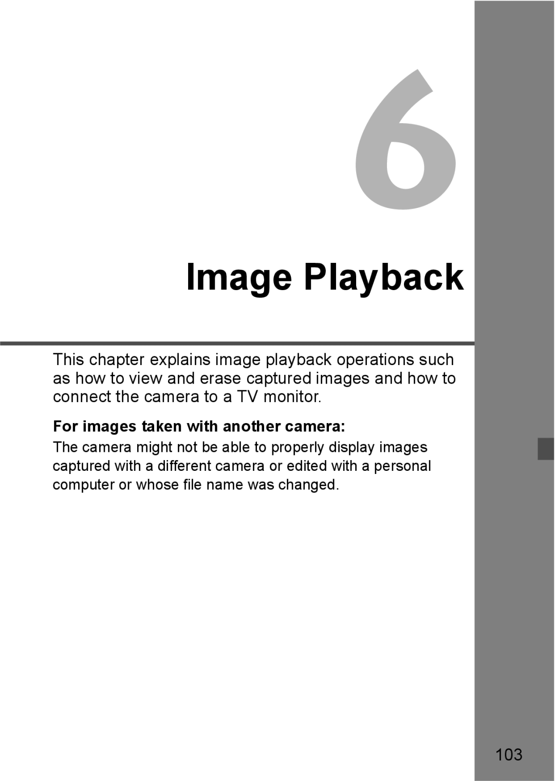 Canon EOS 5D instruction manual 103, For images taken with another camera 