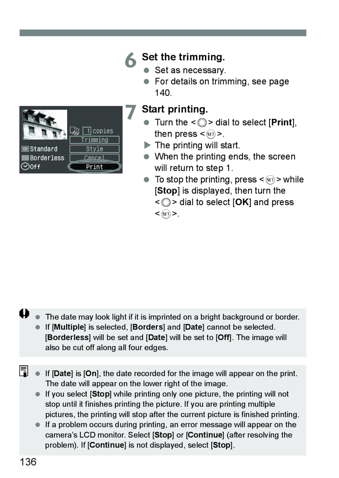 Canon EOS 5D instruction manual Set the trimming, 136, Set as necessary For details on trimming, see 