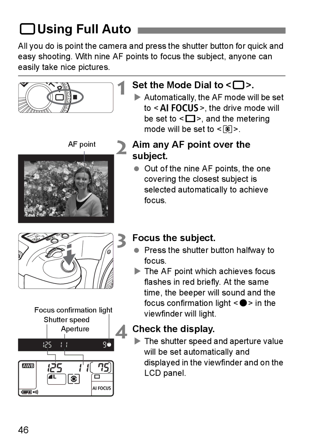 Canon EOS 5D instruction manual 1Using Full Auto 