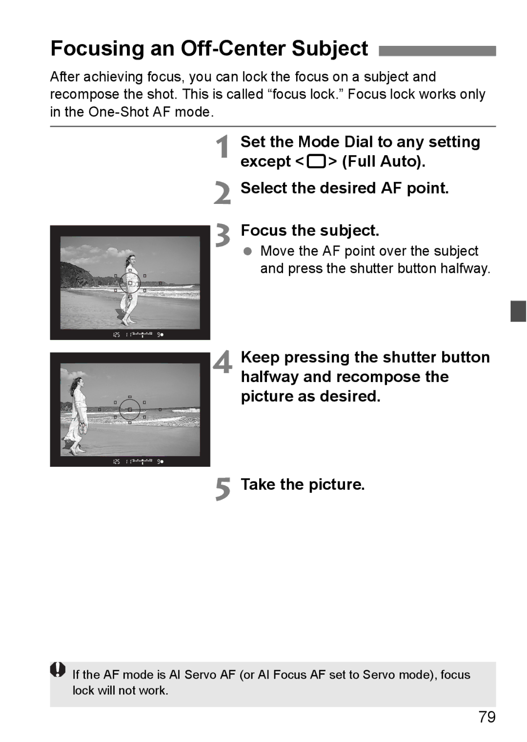 Canon EOS 5D instruction manual Focusing an Off-Center Subject 