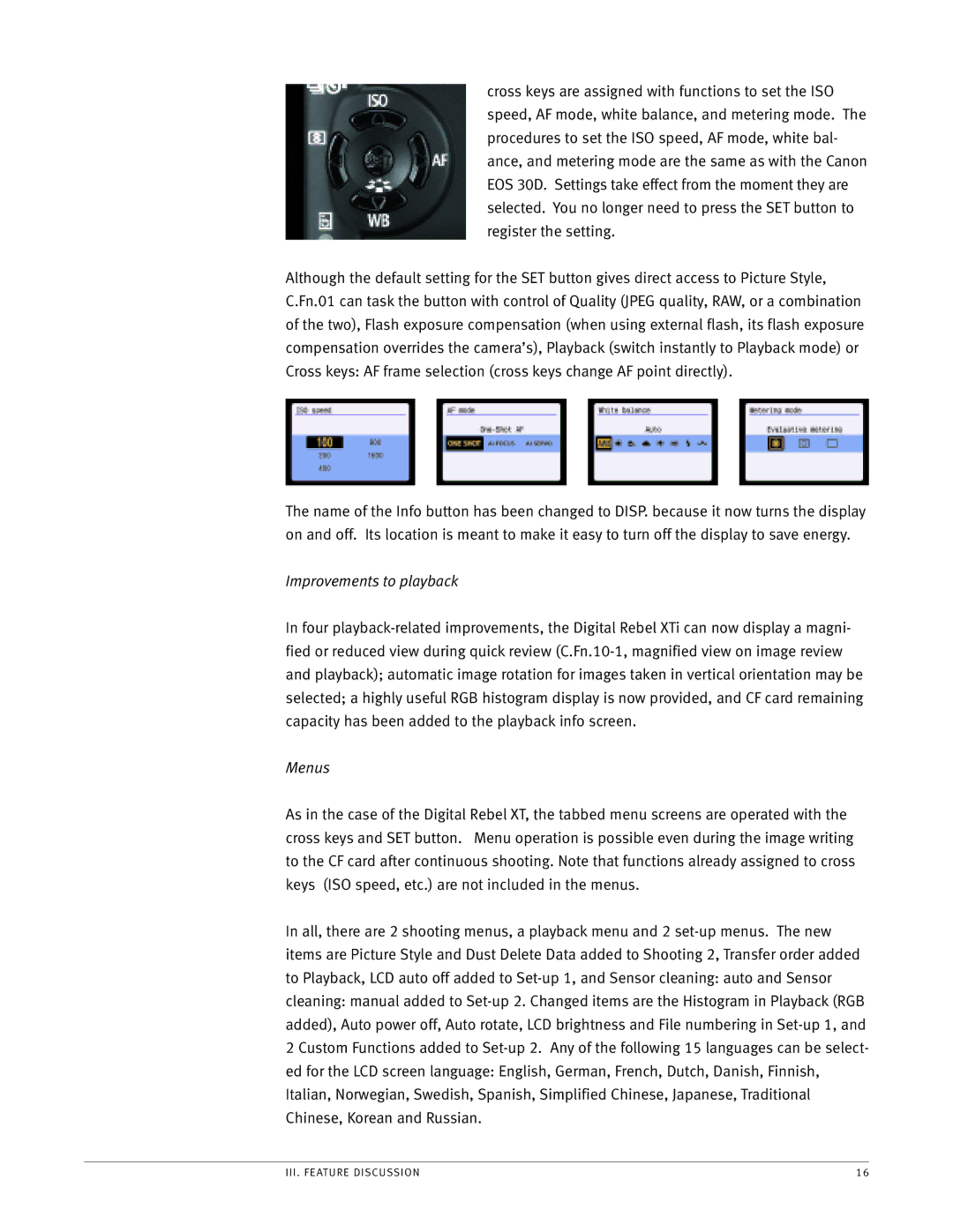 Canon EOS manual Improvements to playback 