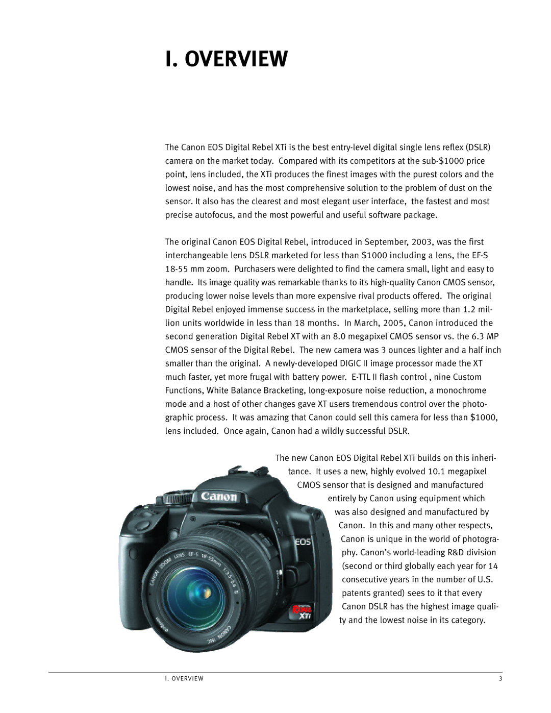 Canon EOS manual Overview 