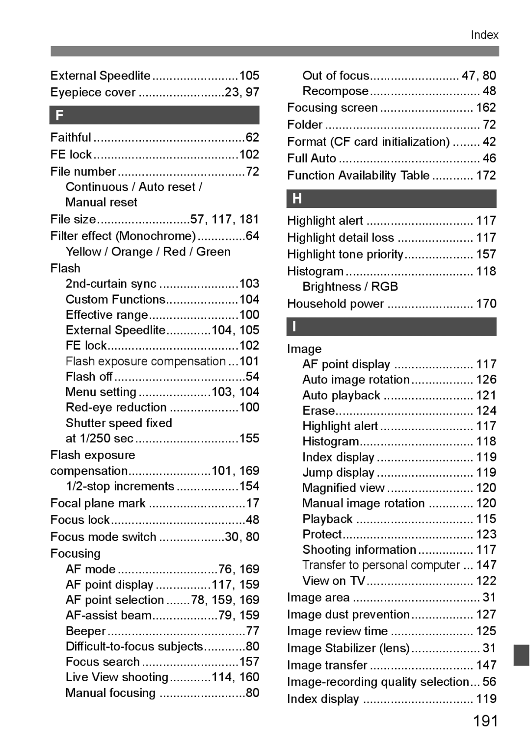 Canon EOS40D instruction manual 191 