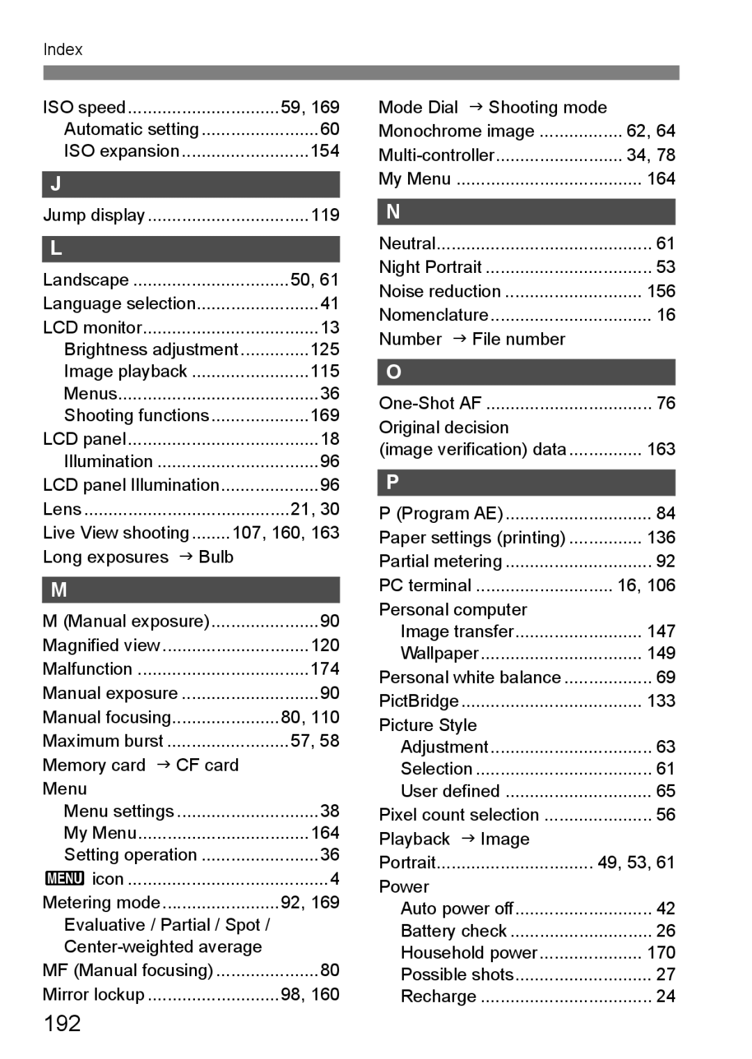 Canon EOS40D instruction manual 192 