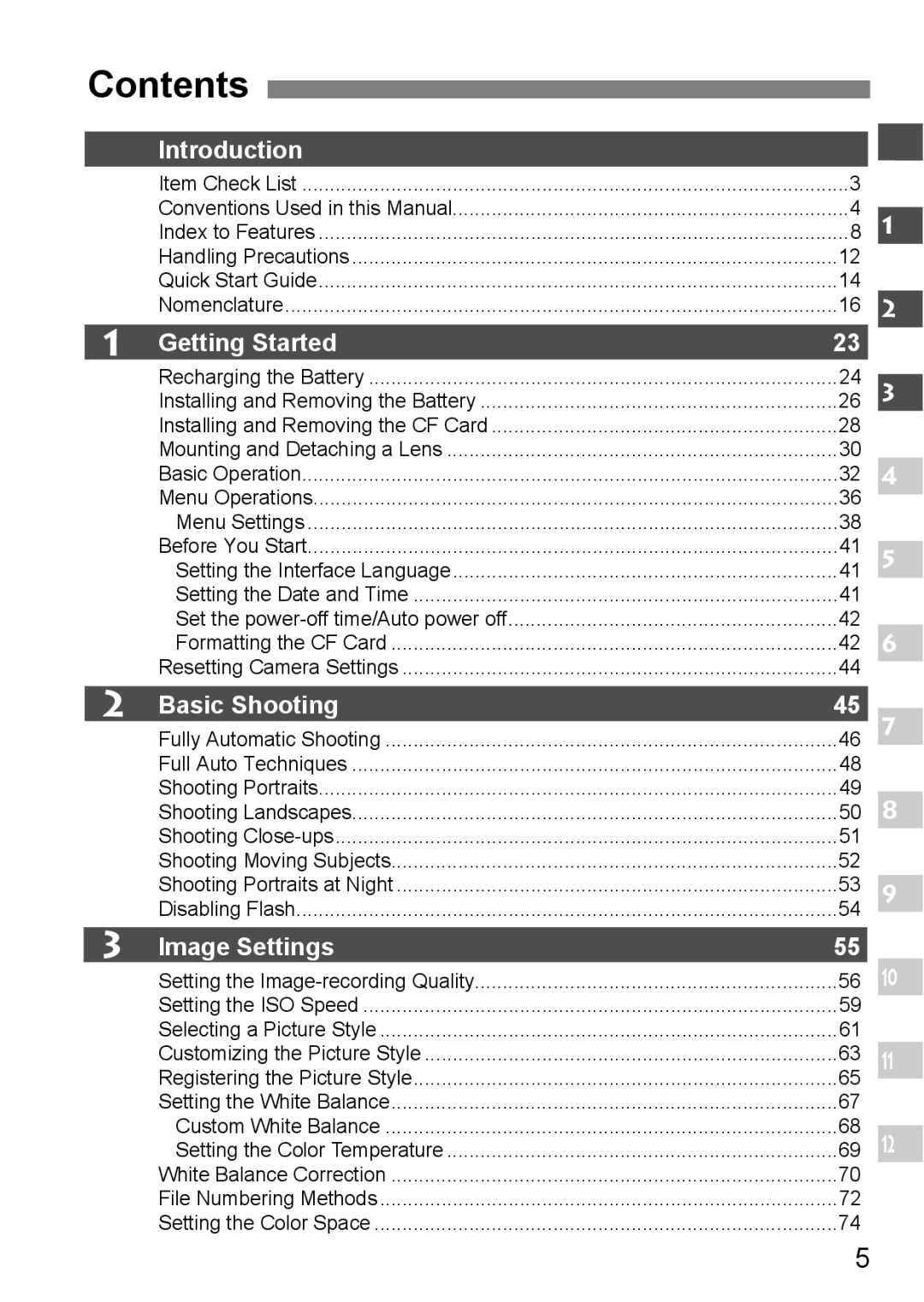 Canon EOS40D instruction manual Contents 