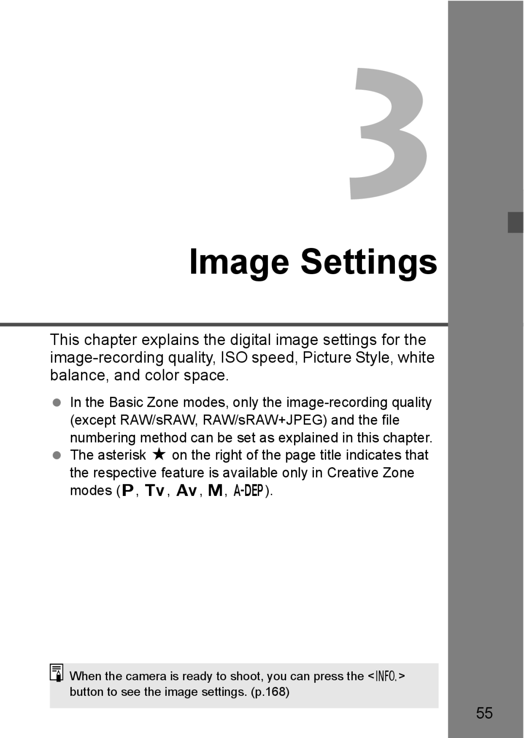 Canon EOS40D instruction manual Image Settings 