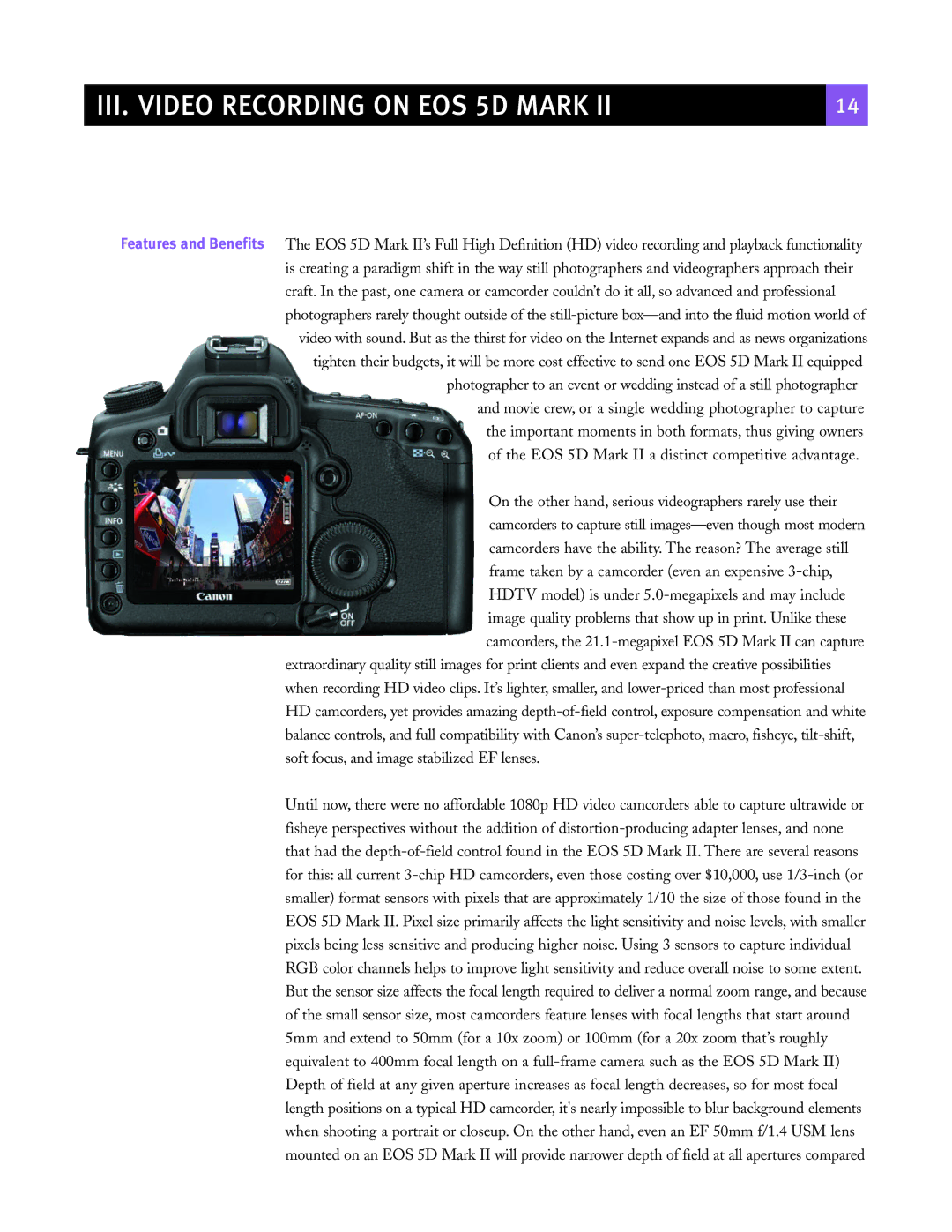 Canon eos5d manual III. Video Recording on EOS 5D Mark 