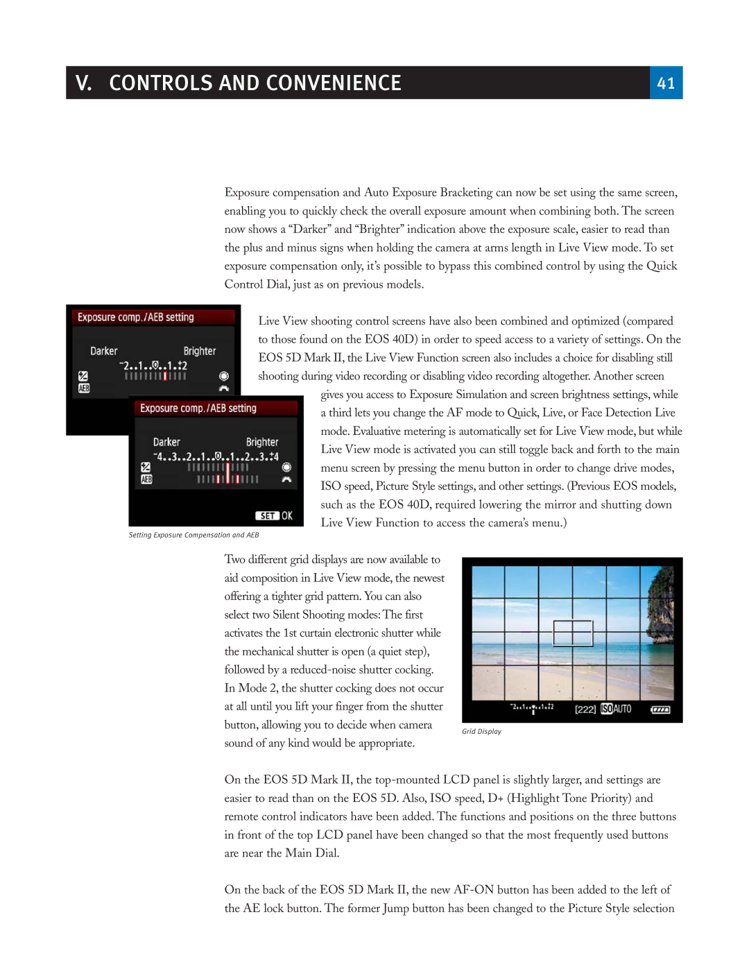 Canon eos5d manual Setting Exposure Compensation and AEB 