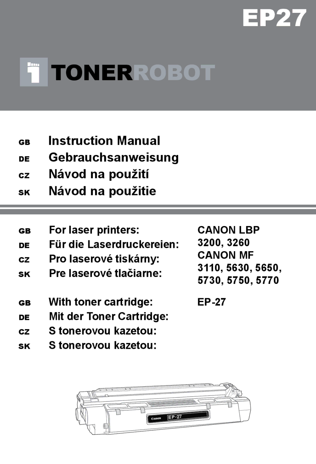 Canon EP27 instruction manual 