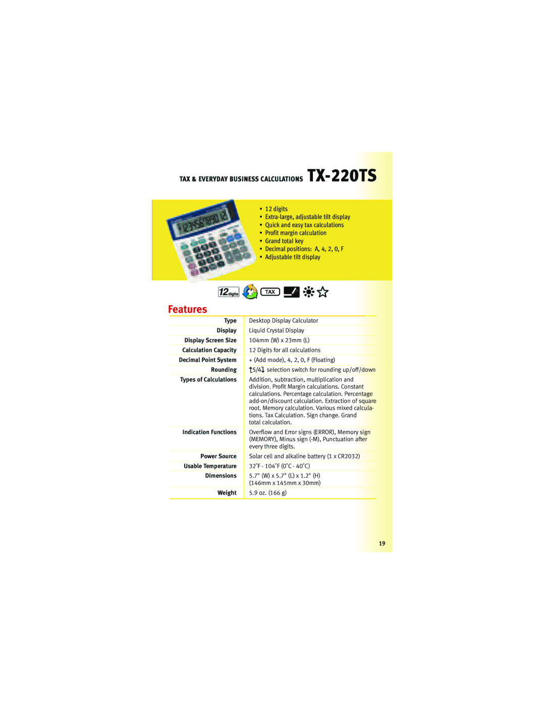 Canon 5093B001, F-604, 5565B002, Z-505 manual TAX & Everyday Business Calculations TX-220TS 