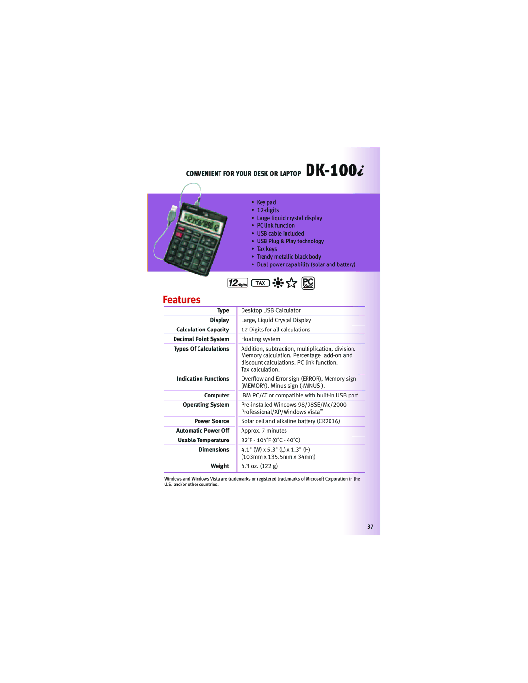 Canon F-604, 5565B002, 5093B001, Z-505 manual Convenient for Your Desk or Laptop DK-100 