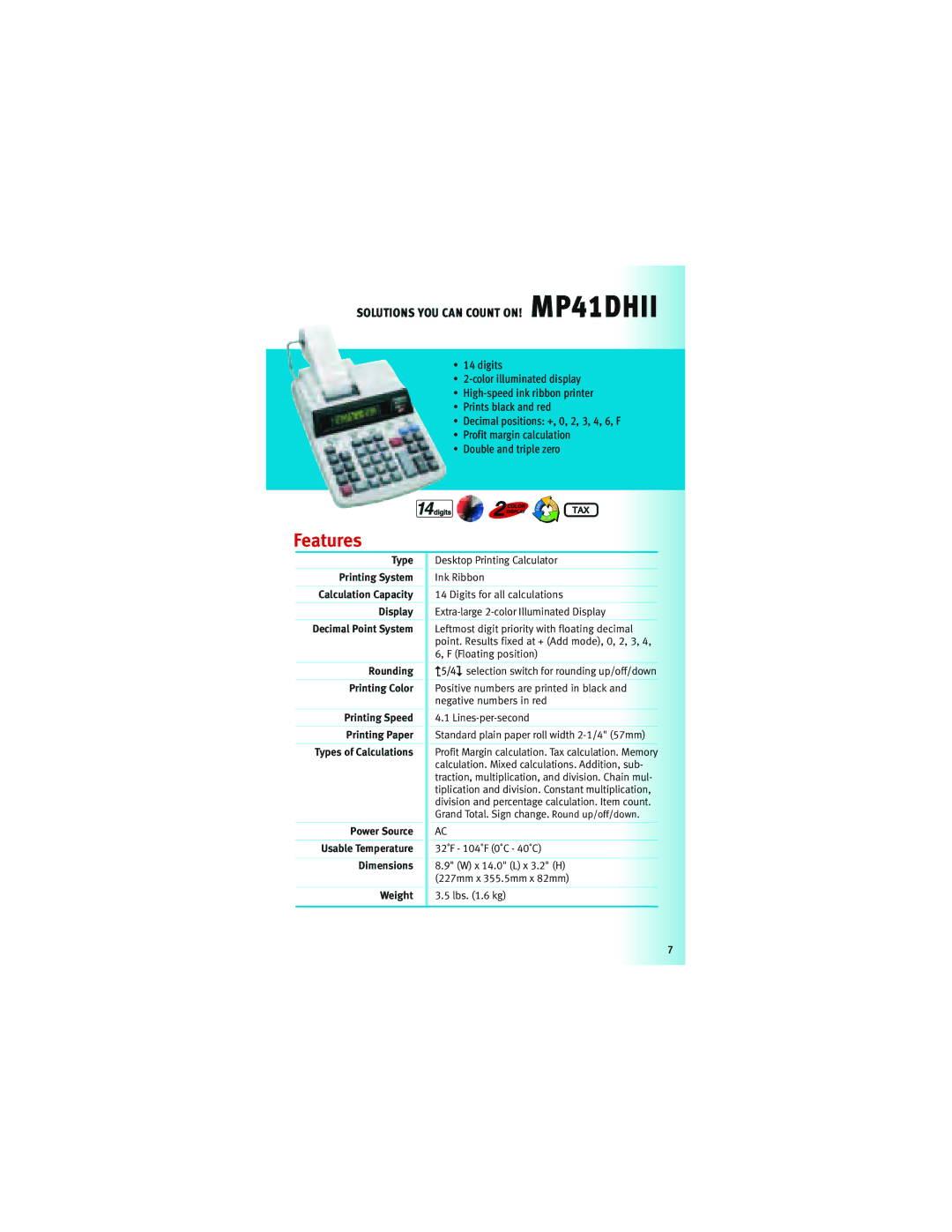 Canon 5093B001, F-604, 5565B002, Z-505 manual Solutions YOU can Count ON! MP41DHII 