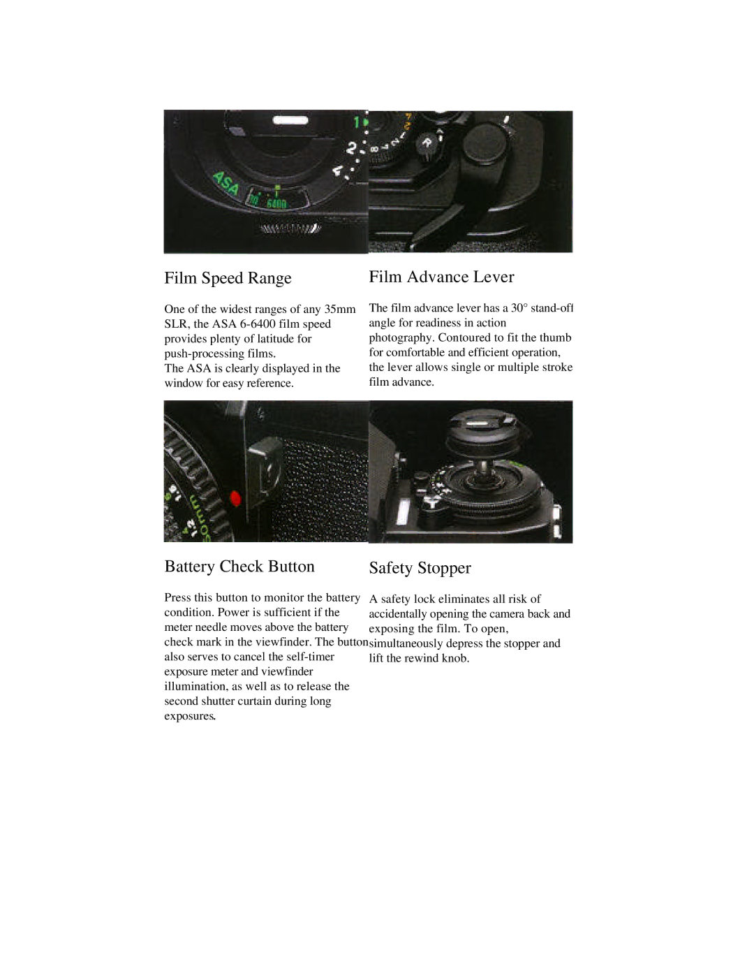 Canon F1-N manual Film Speed Range Film Advance Lever 