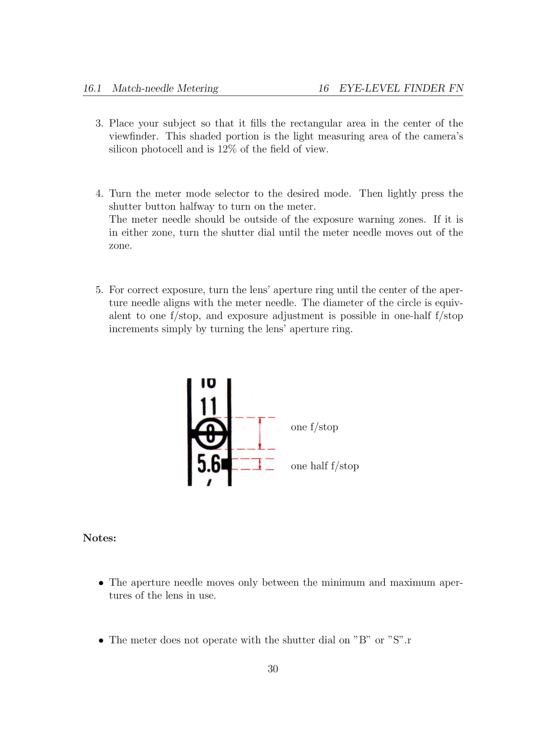 Canon F1-N manual Match-needle Metering 