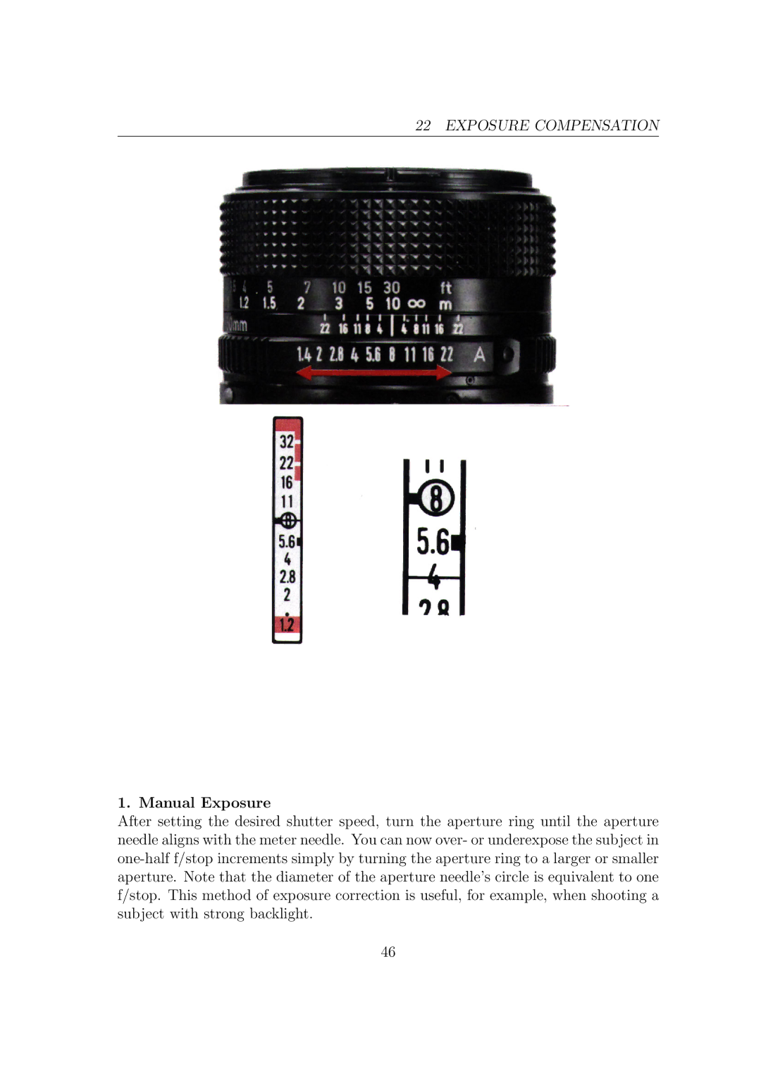 Canon F1-N manual Exposure Compensation 