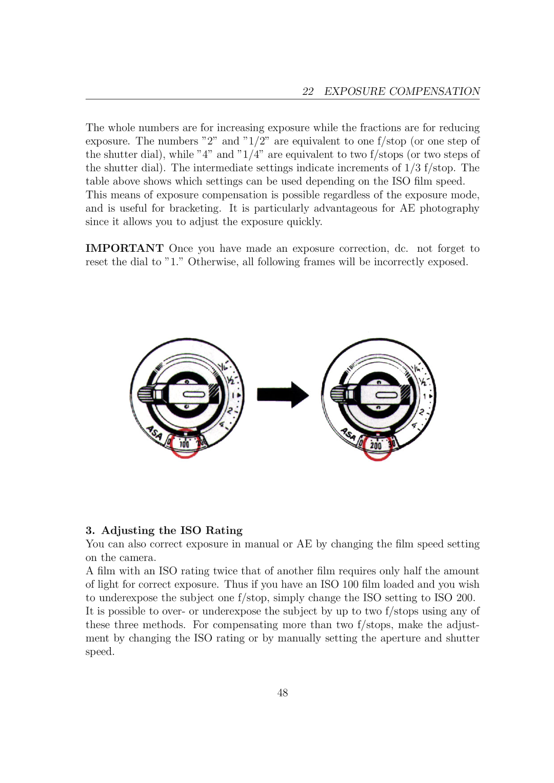 Canon F1-N manual Exposure Compensation 