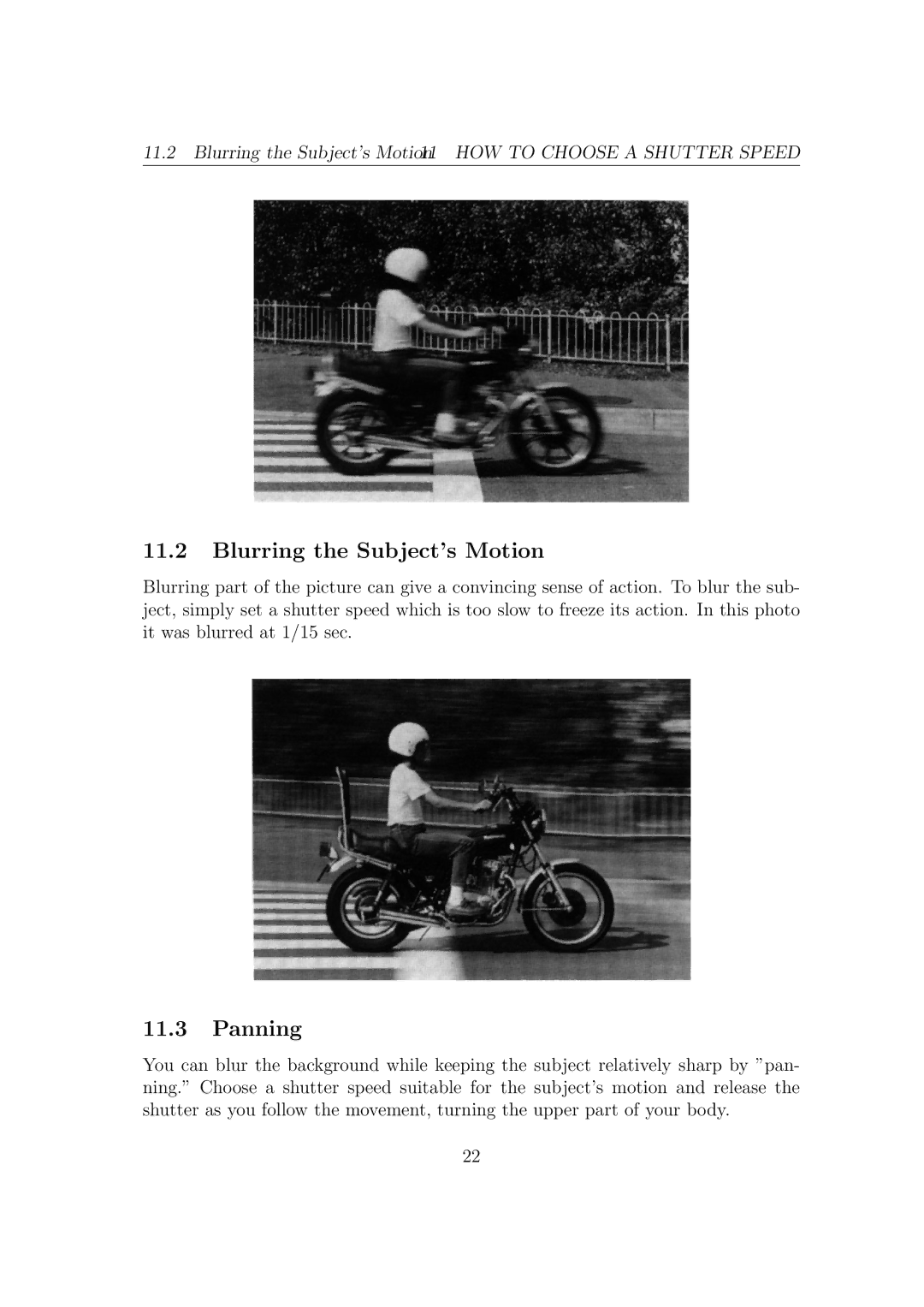 Canon F1N Camera manual Blurring the Subject’s Motion, Panning 