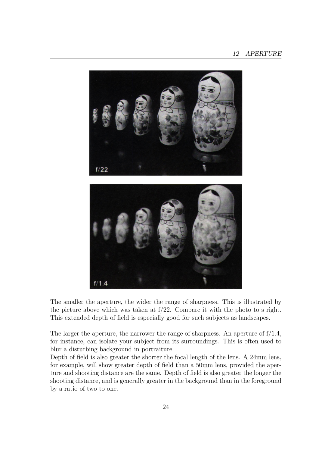 Canon F1N Camera manual Aperture 