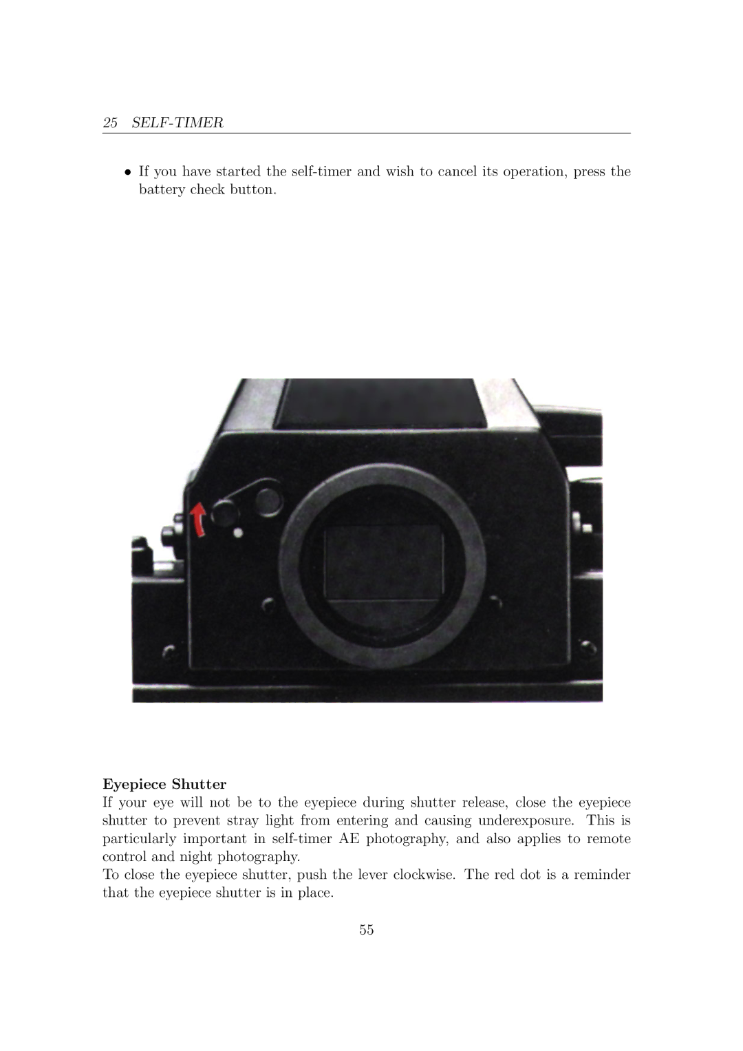 Canon F1N Camera manual Self-Timer 