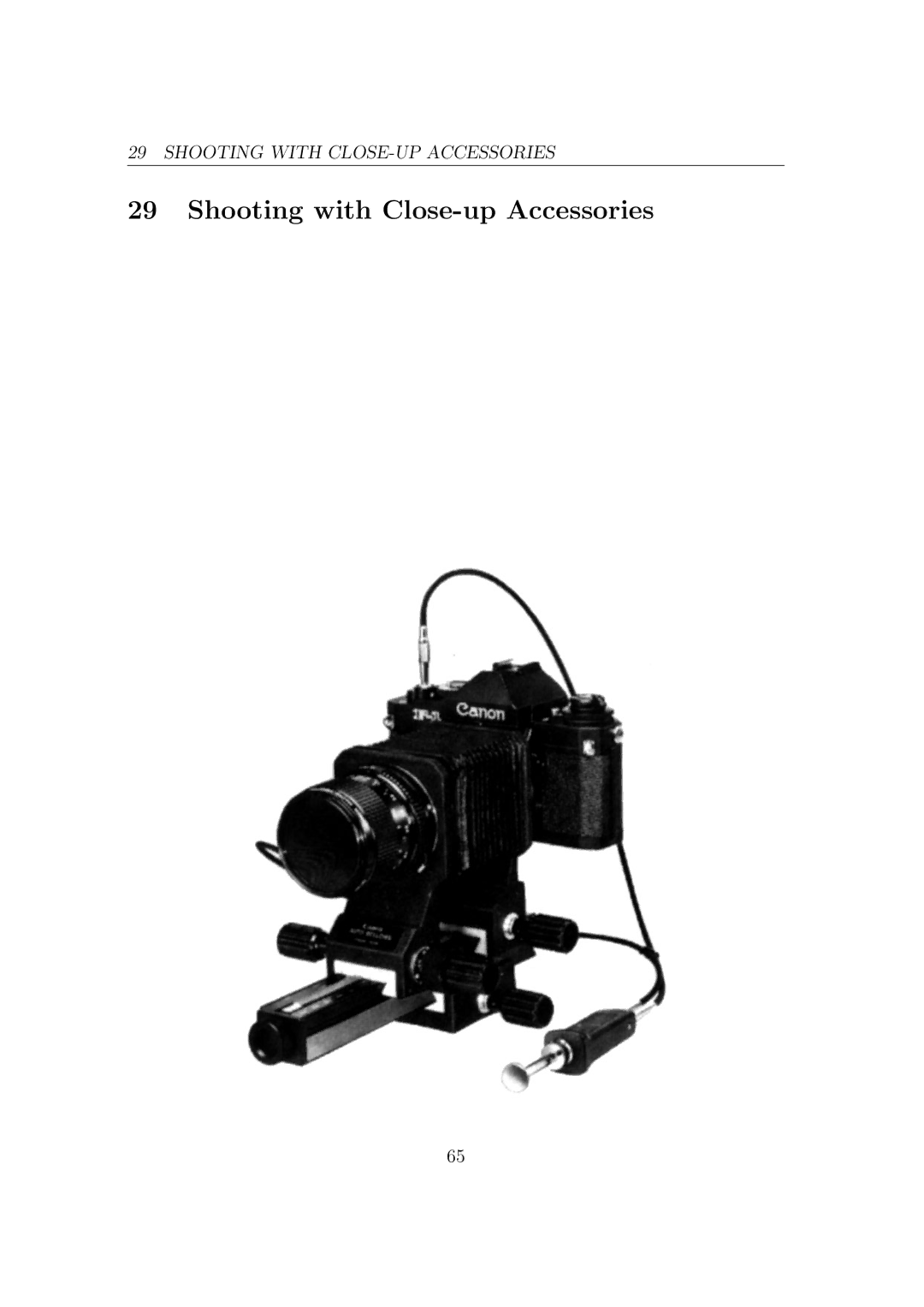 Canon F1N Camera manual Shooting with Close-up Accessories 