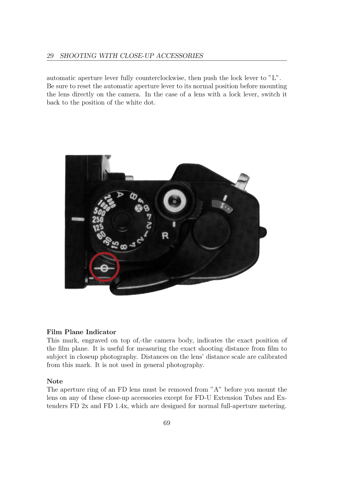 Canon F1N Camera manual Shooting with CLOSE-UP Accessories 