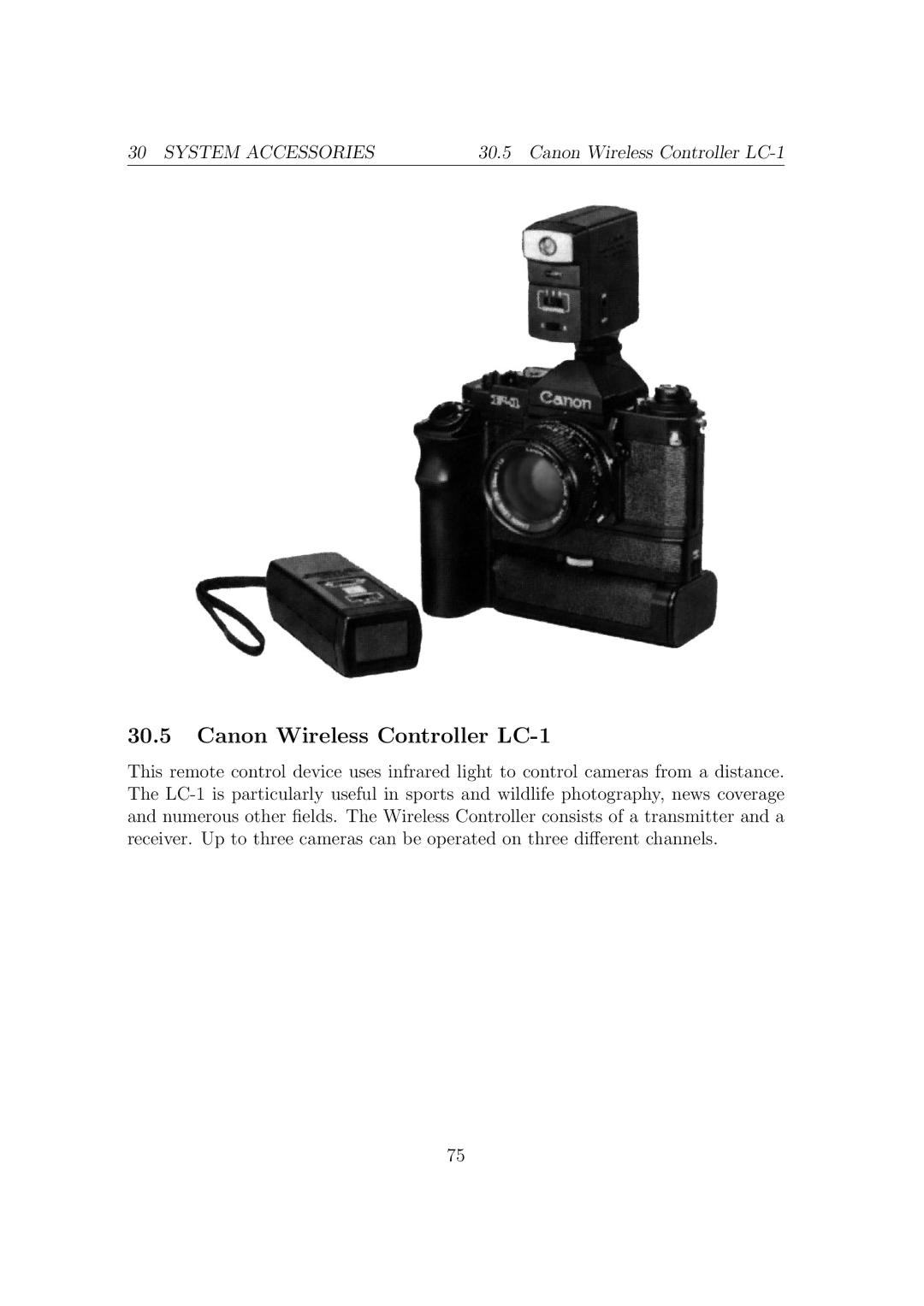 Canon F1N Camera manual Canon Wireless Controller LC-1 