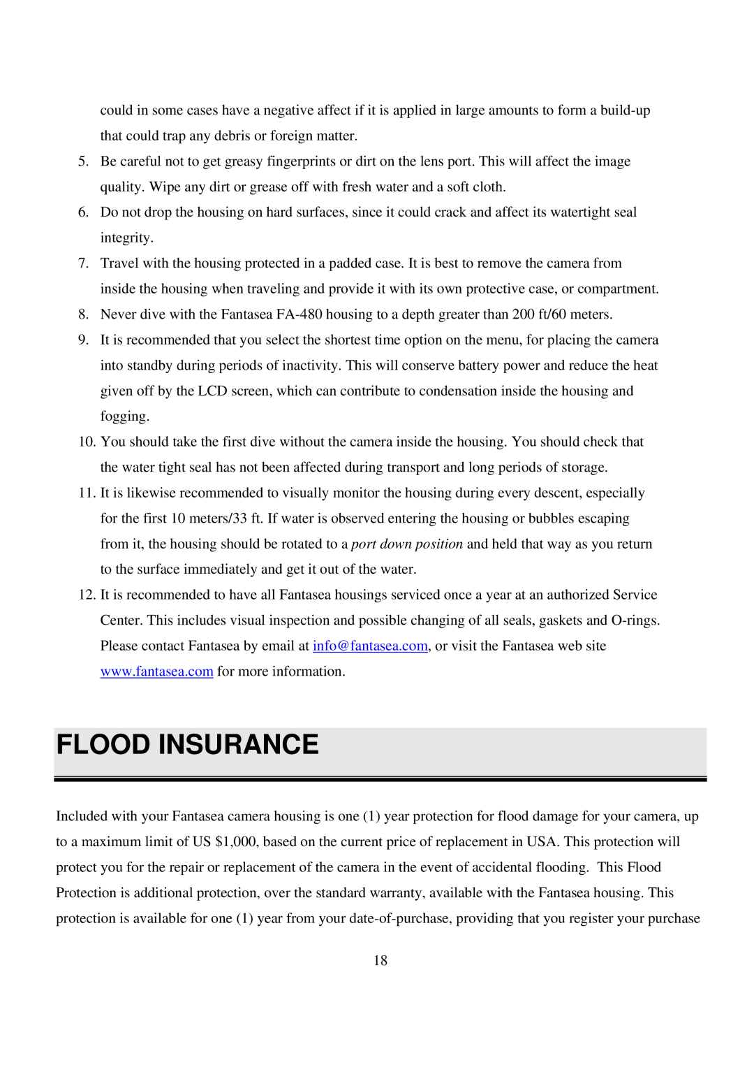 Canon FA-480 manual Flood Insurance 