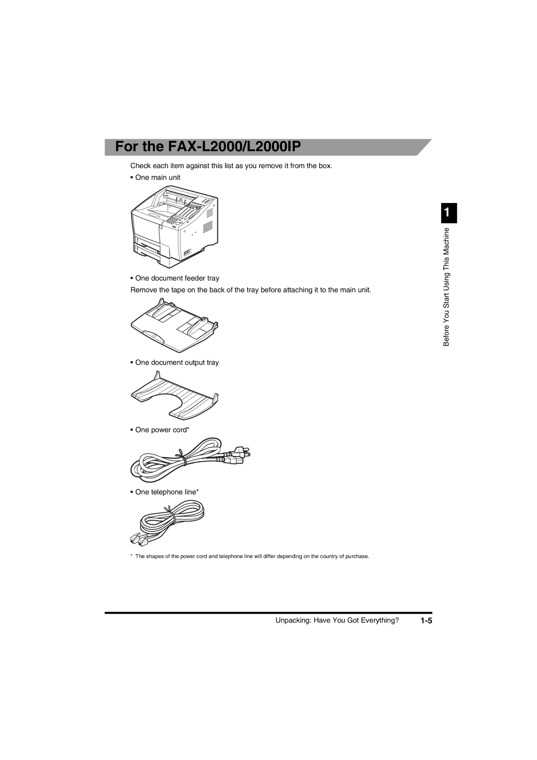 Canon FAX-L2000IP manual For the FAX-L2000/L2000IP 